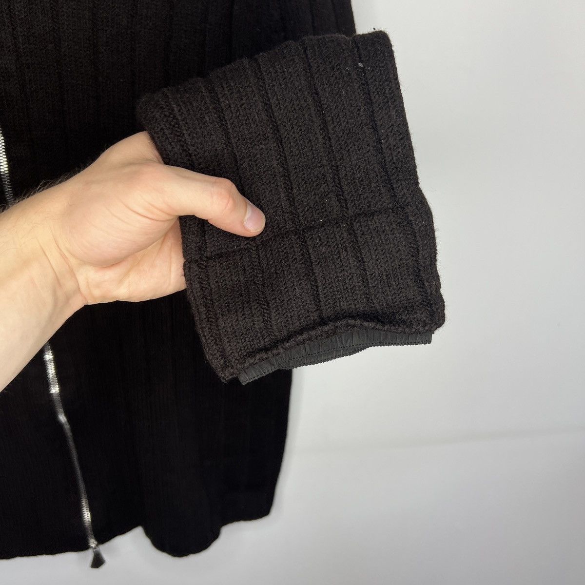 Hermes HERMES Brown Wool Ribbed Full Zip Sweater Italy Riri Size US L / EU 52-54 / 3 - 6 Thumbnail