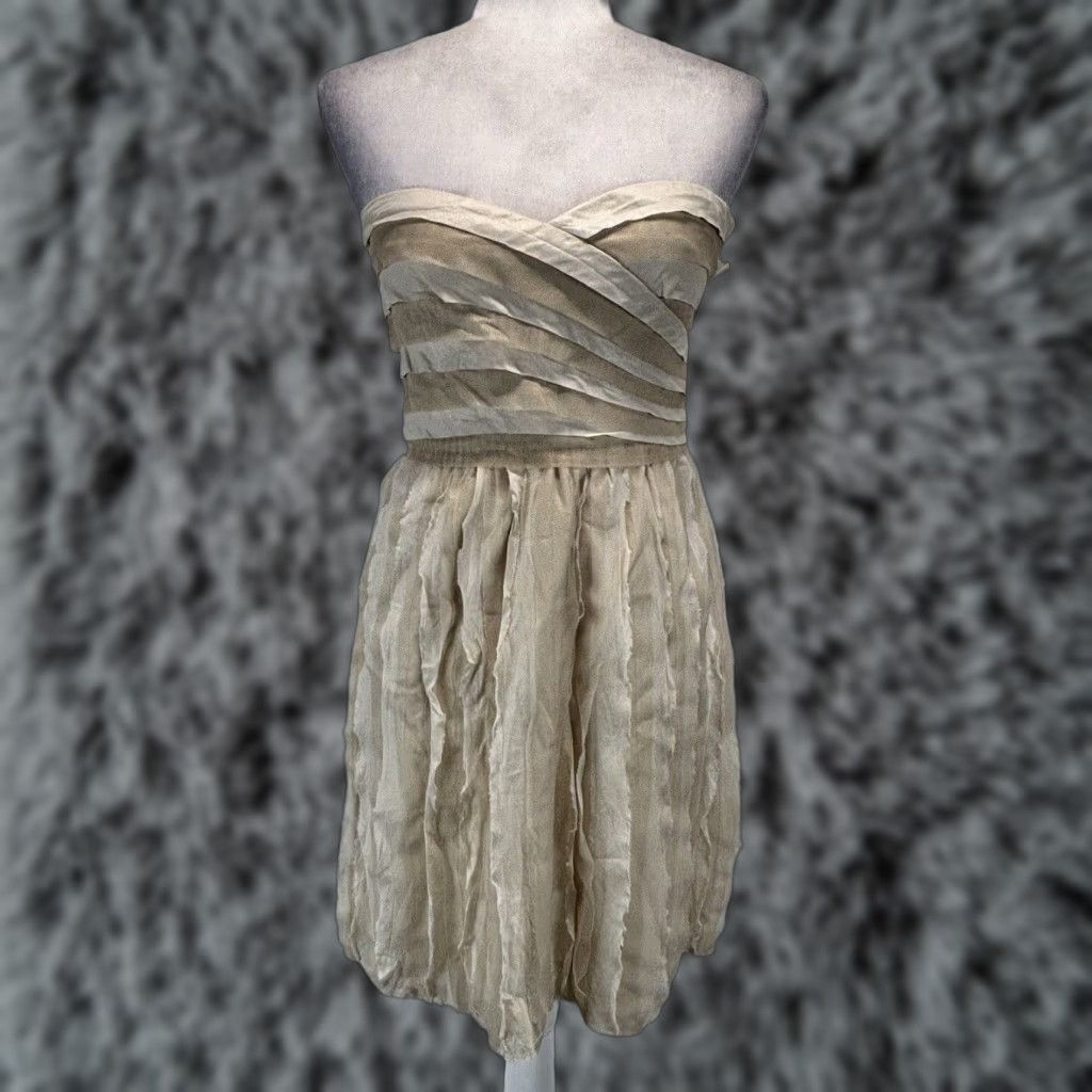 VINTAGE Diane von Furstenberg DVF Gold Kari Dress Women's Mini Cocktail  Strapless Size 4 - conticontadores.com.br