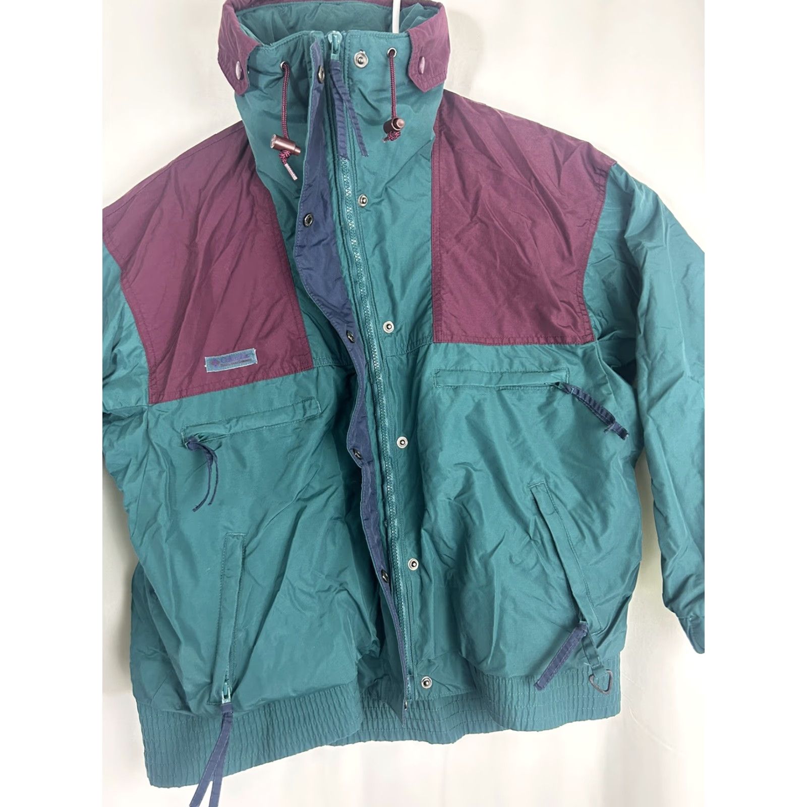 Vintage VINTAGE Columbia Jacket Women L Green Full Zip Hood Burgundy Long Sleeve | Basic Jacket Size L / US 10 / IT 46 - 4 Thumbnail