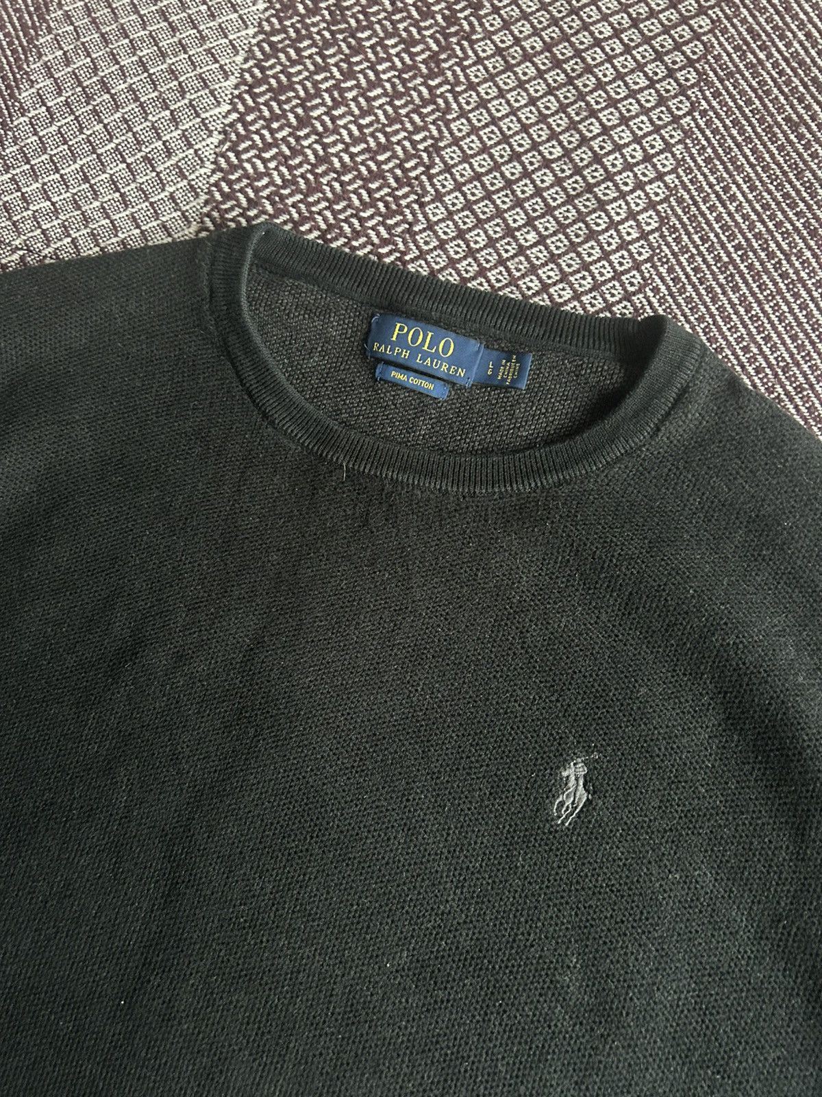 Polo Ralph Lauren Polo Ralph Lauren Pima Cotton Crewneck Sweater Solid Style Size US L / EU 52-54 / 3 - 3 Thumbnail