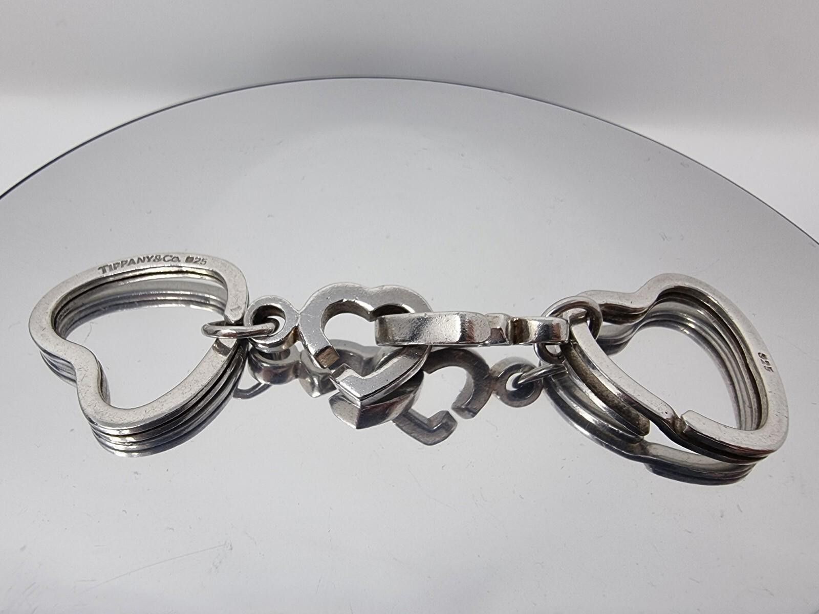 Tiffany & Co. Tiffany & Co Key Rare Ring Charm Double Heart Silver 925 Size ONE SIZE - 1 Thumbnail