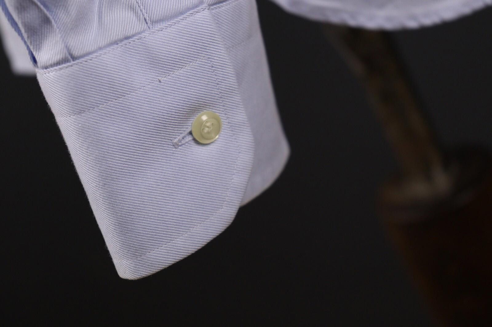 Designer Boggi Milano Slim Fit Blue Button Down Shirt Size 41 / 16 Size US M / EU 48-50 / 2 - 5 Thumbnail