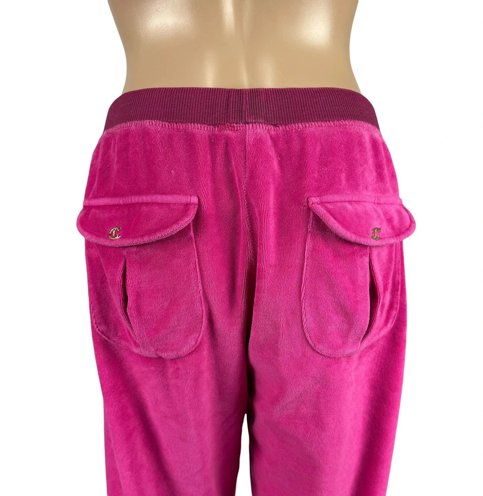 Just Cavalli Just Cavalli Pink Velour Pants size L Size 30" / US 8 / IT 44 - 9 Thumbnail