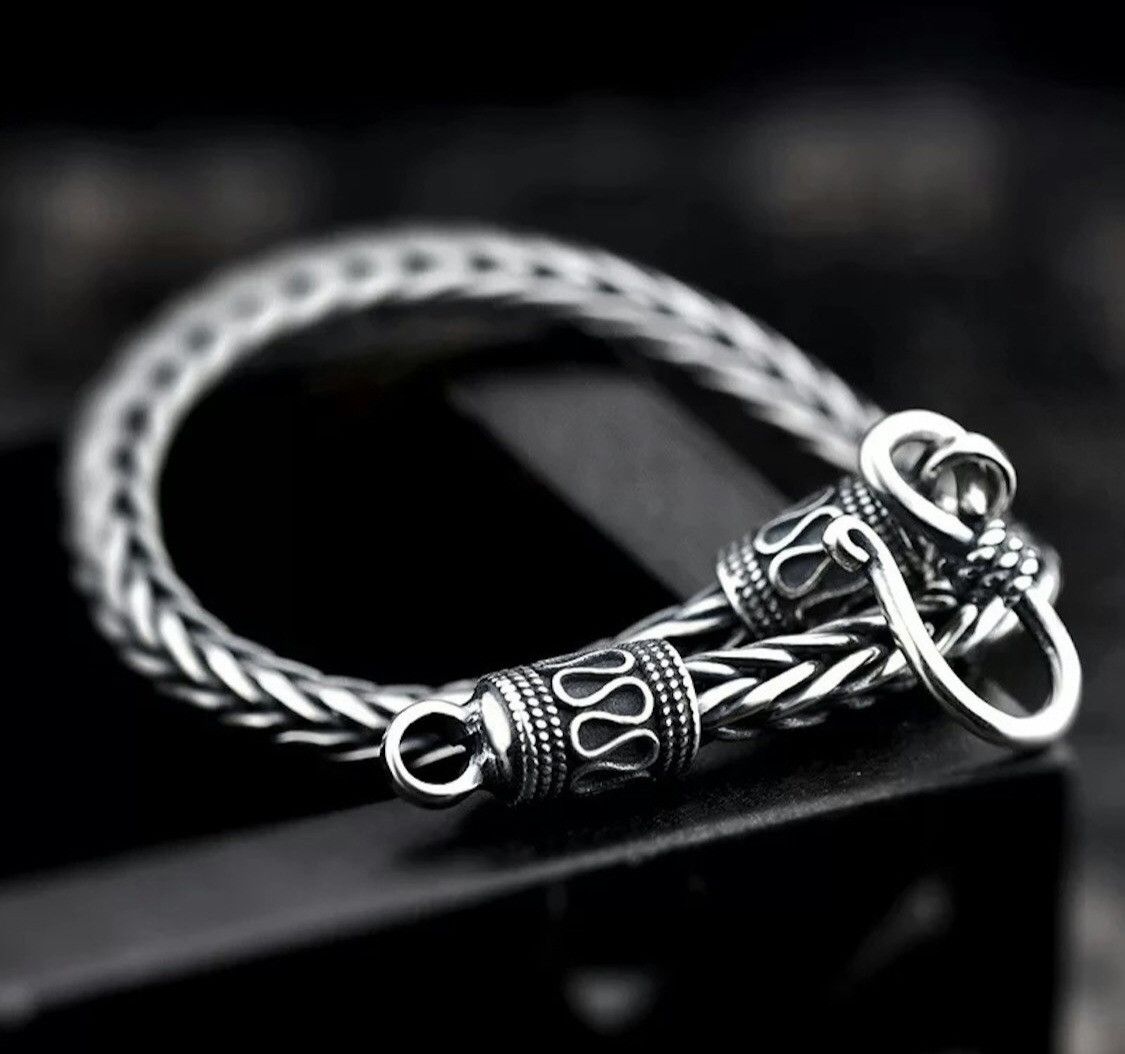 Vintage Silver Plated Braided Twist Chain Bracelet Size ONE SIZE - 4 Thumbnail