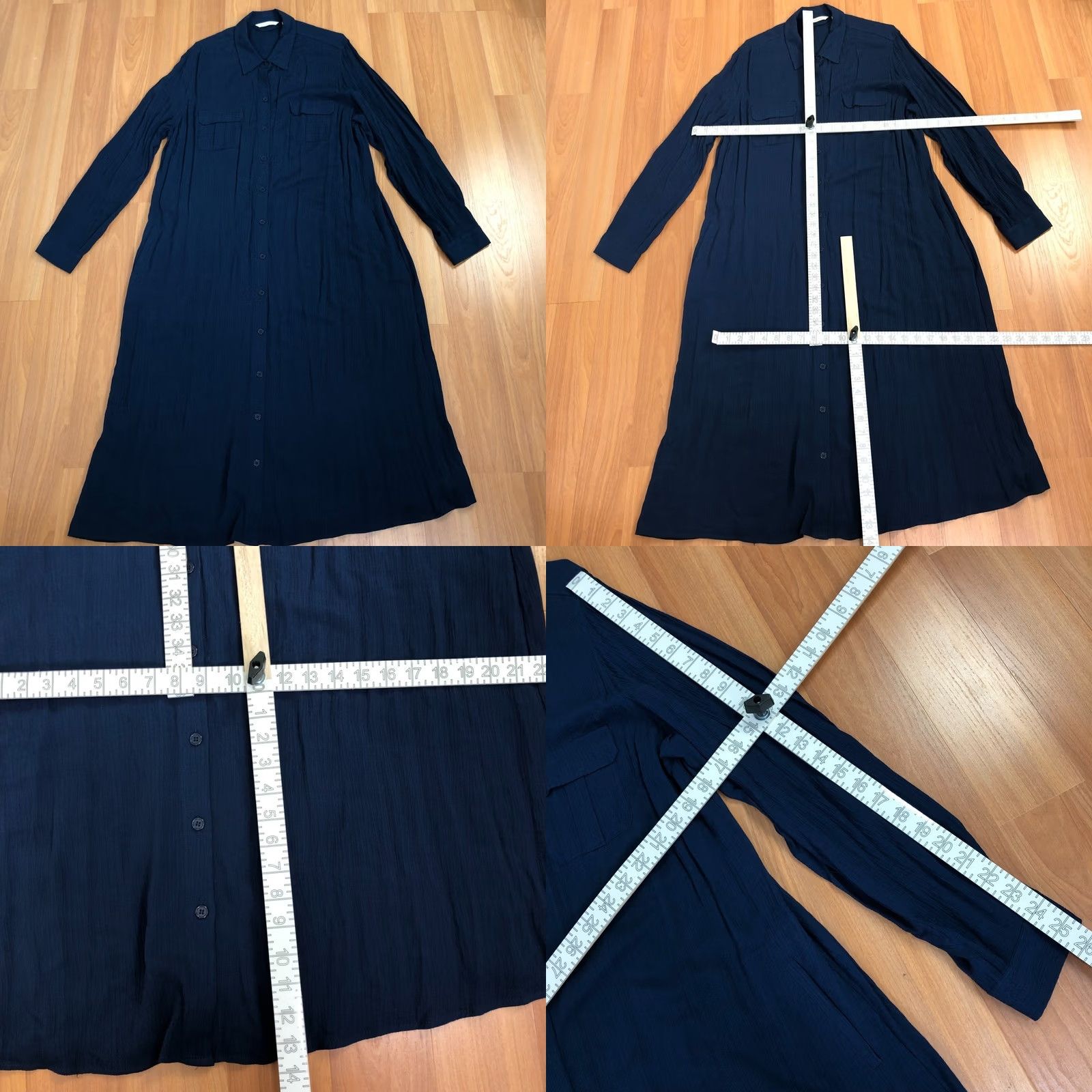 Soft Surroundings Soft Surroundings Dress Maxi Women's XL 100% Rayon Button Front Crinkle Blue Long Sleeve Round Neck Casual Summer Winter Spring Fall Size XL / US 12-14 / IT 48-50 - 8 Thumbnail