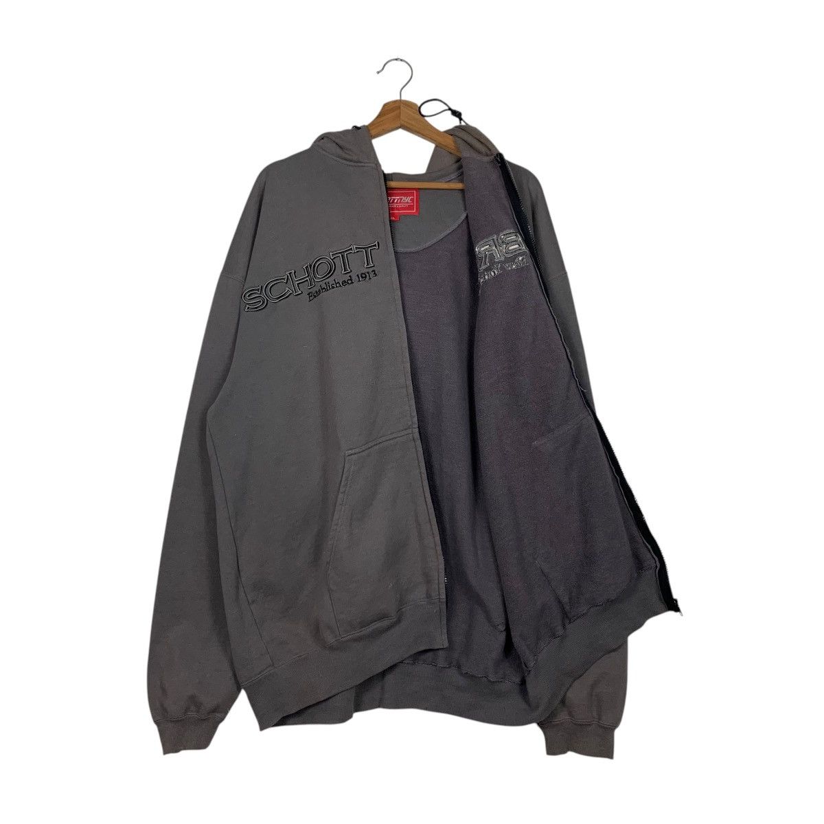 Schott SCHOTT BROS NYC Big Logo Zipper Hoodies Sweatshirt #2012-C87 Size US XL / EU 56 / 4 - 10 Thumbnail