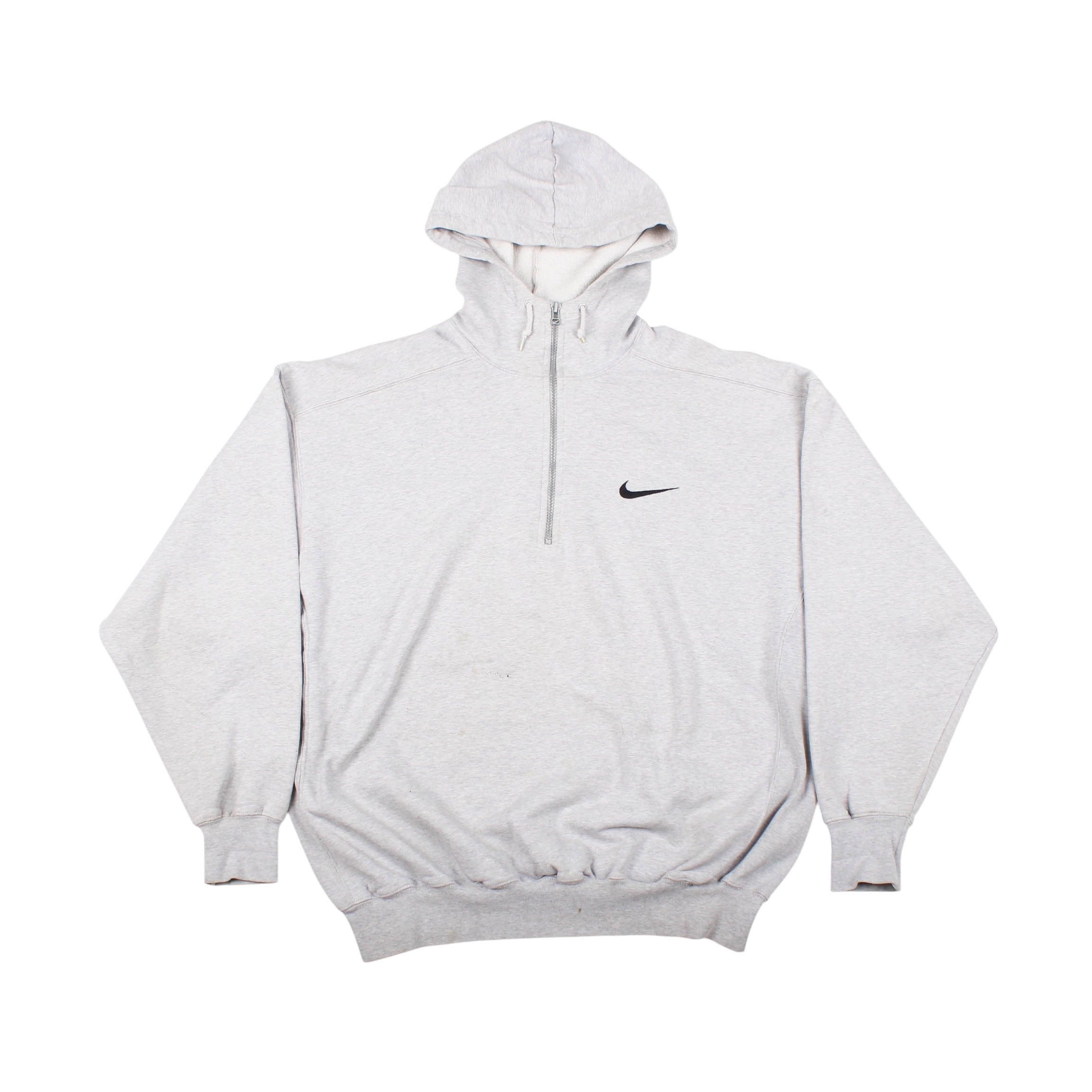 Nike Nike 1/4 Zip Hoodie Grey Embroidered Swoosh Center Size US XL / EU 56 / 4 - 1 Thumbnail