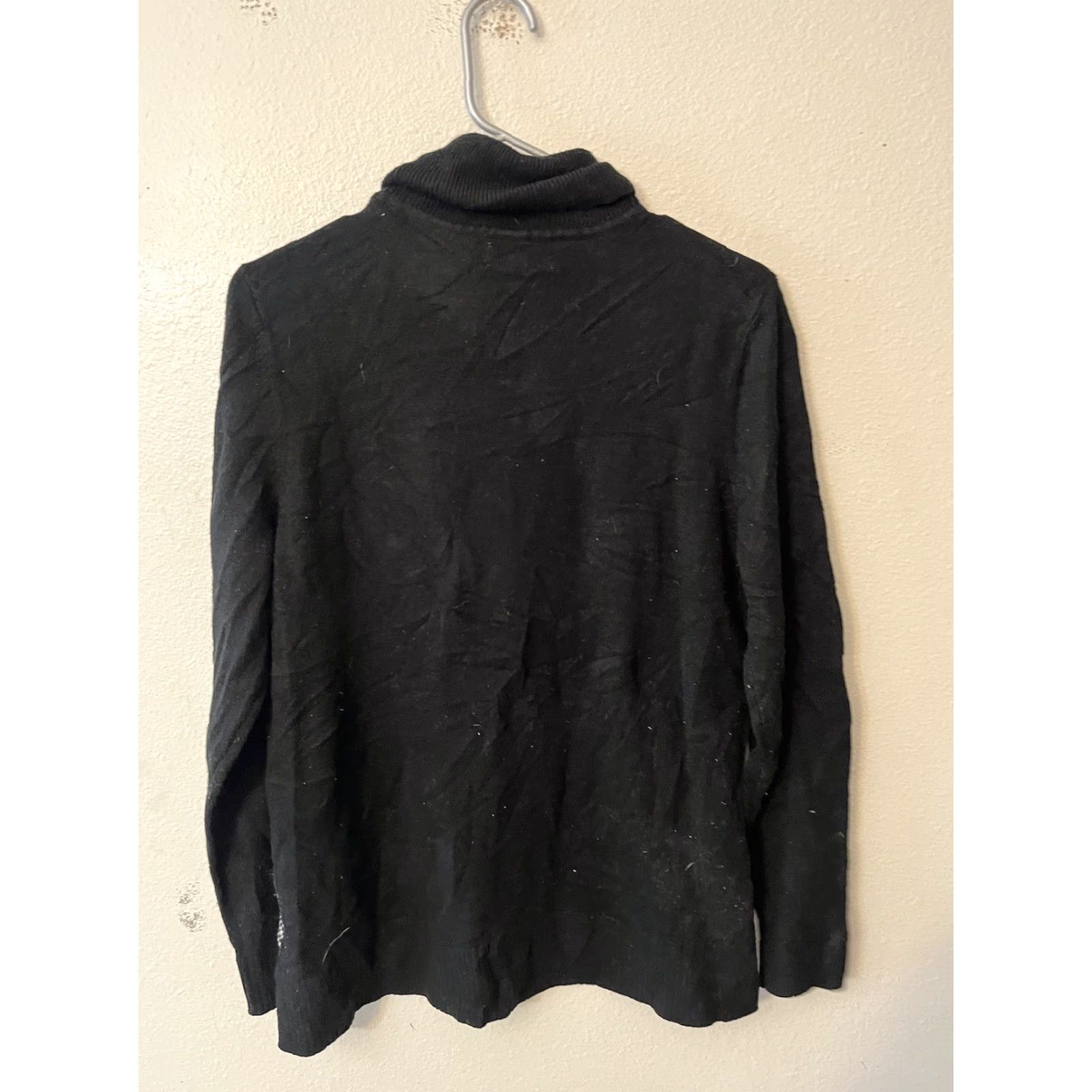 Croft & Barrow Croft & Barrow Women’s Sweater M Black Turtle Neck Argyle Pullover Size M / US 6-8 / IT 42-44 - 3 Thumbnail