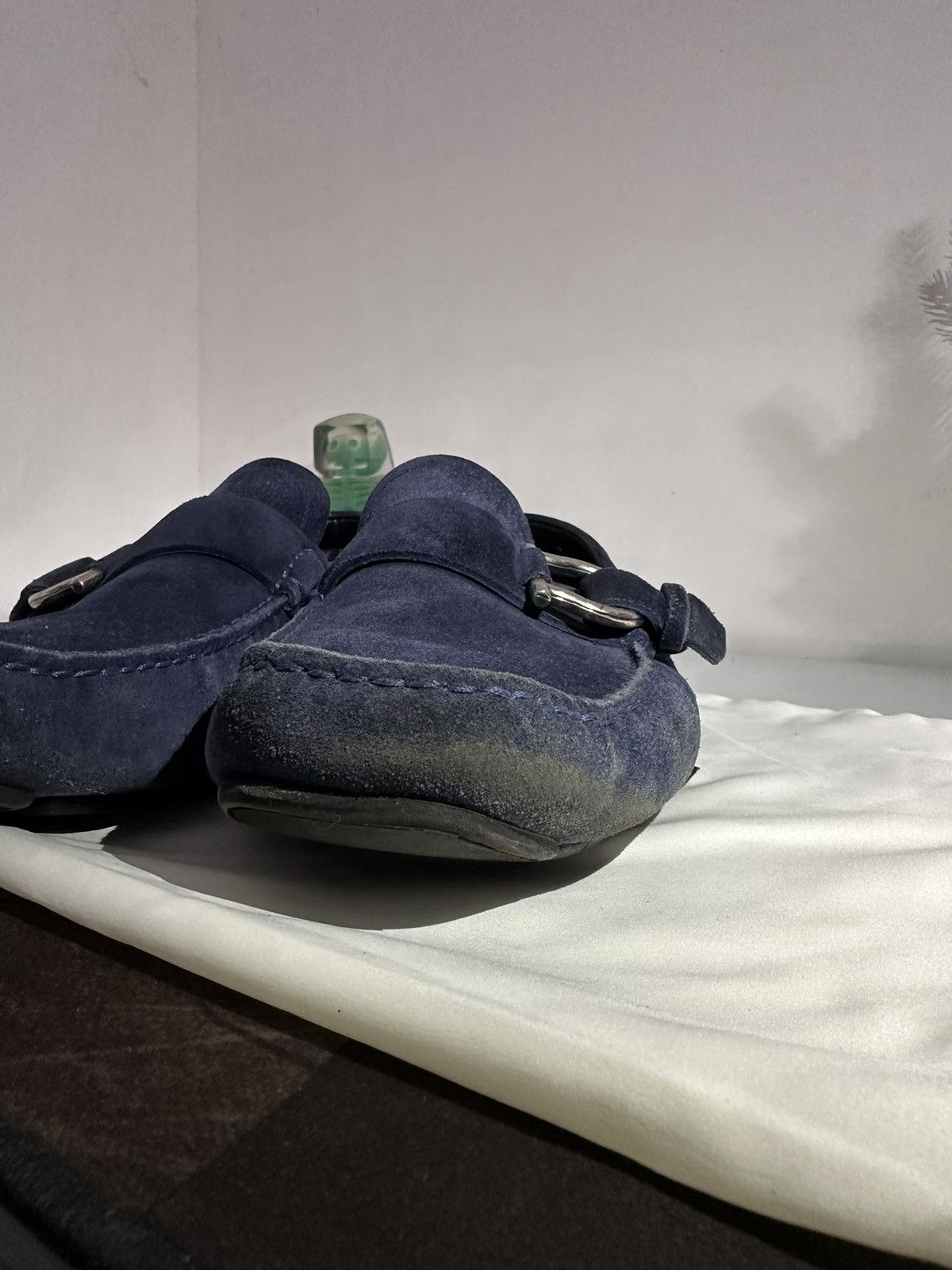 Salvatore Ferragamo Navy Blue Suede Mocasines Size US 11.5 / EU 44-45 - 4 Thumbnail