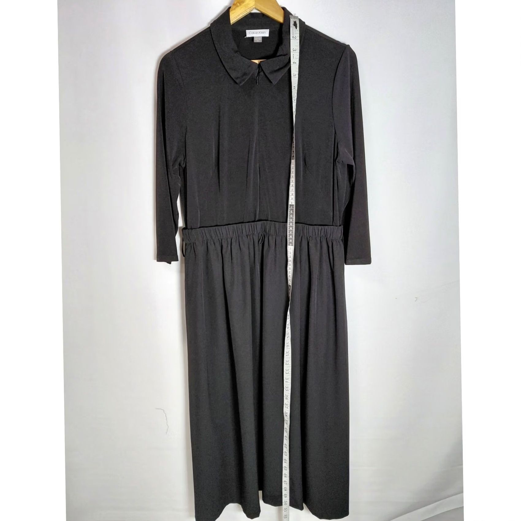 Calvin Klein Calvin Klein Black Collared Dress Solid 3/4 Sleeve Midi Size 14 Women Shirt Dress, Black, 14, Regular, CK Brand, … Size XL / US 12-14 / IT 48-50 - 5 Thumbnail