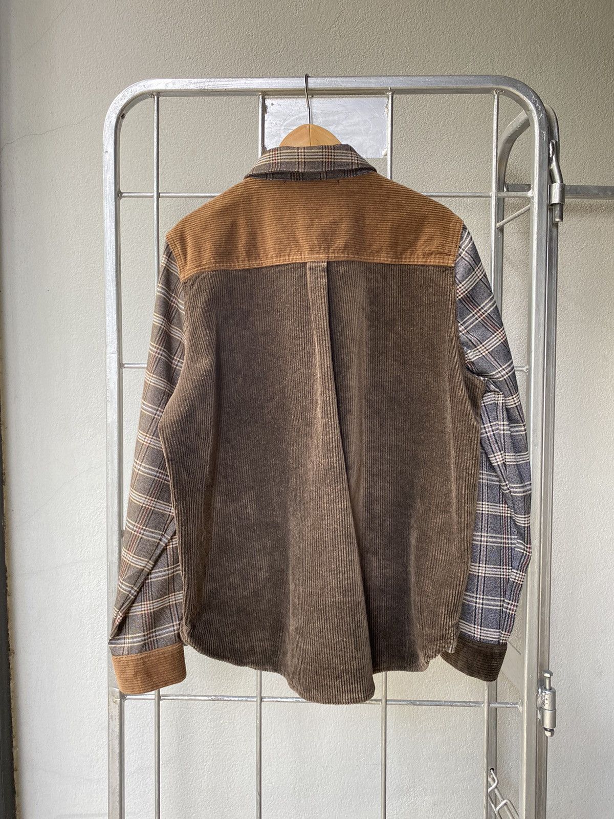 Designer × Japanese Brand Nanea Patchwork Corduroy Plaid Shirt COMFORTABLE Size M / US 6-8 / IT 42-44 - 13 Thumbnail