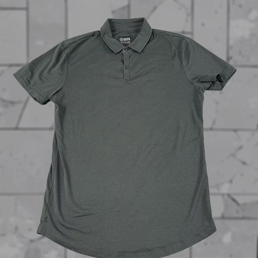 Cuts Cuts Polo Shirt Mens Medium Black Curve-Hem Short Sleeve Performance Golf Size US M / EU 48-50 / 2 - 1 Thumbnail