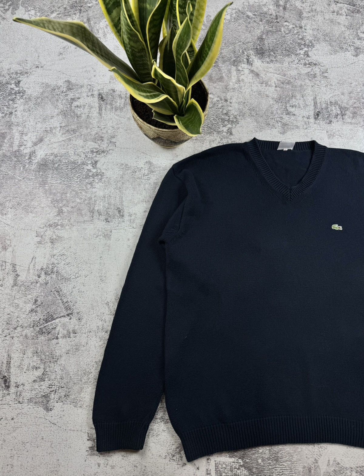Lacoste Lacoste 6 Cotton Knited V-Neck Sweatshirt Sweater Pullover Size US XL / EU 56 / 4 - 2 Thumbnail