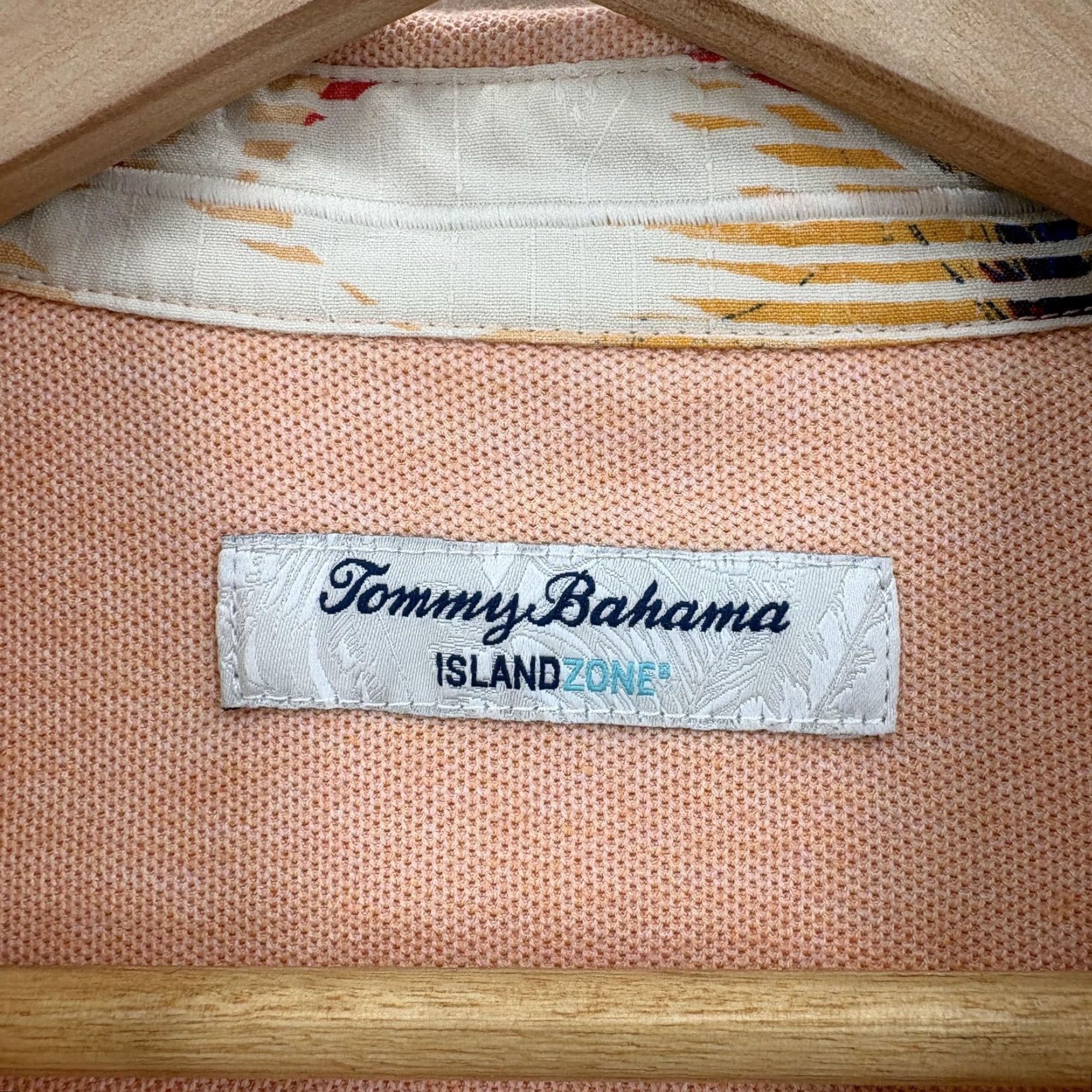Tommy Bahama VINTAGE Tommy Bahama Shirt Mens Large Peach IslandZone Supima Cotton Knit Button Camp Size US L / EU 52-54 / 3 - 4 Thumbnail
