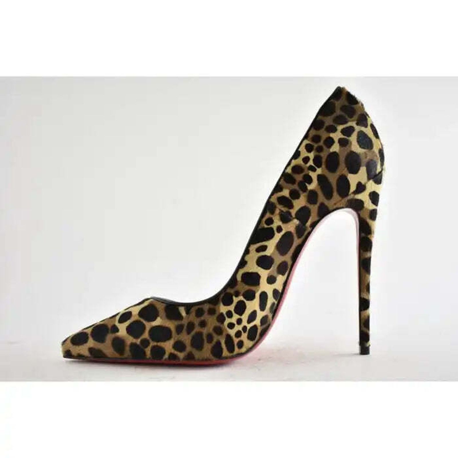 Christian Louboutin So Kate 120 Pony Fur Leopard Black Brown Heel Pump 37.5 Size US 7.5 / IT 37.5 - 8 Thumbnail