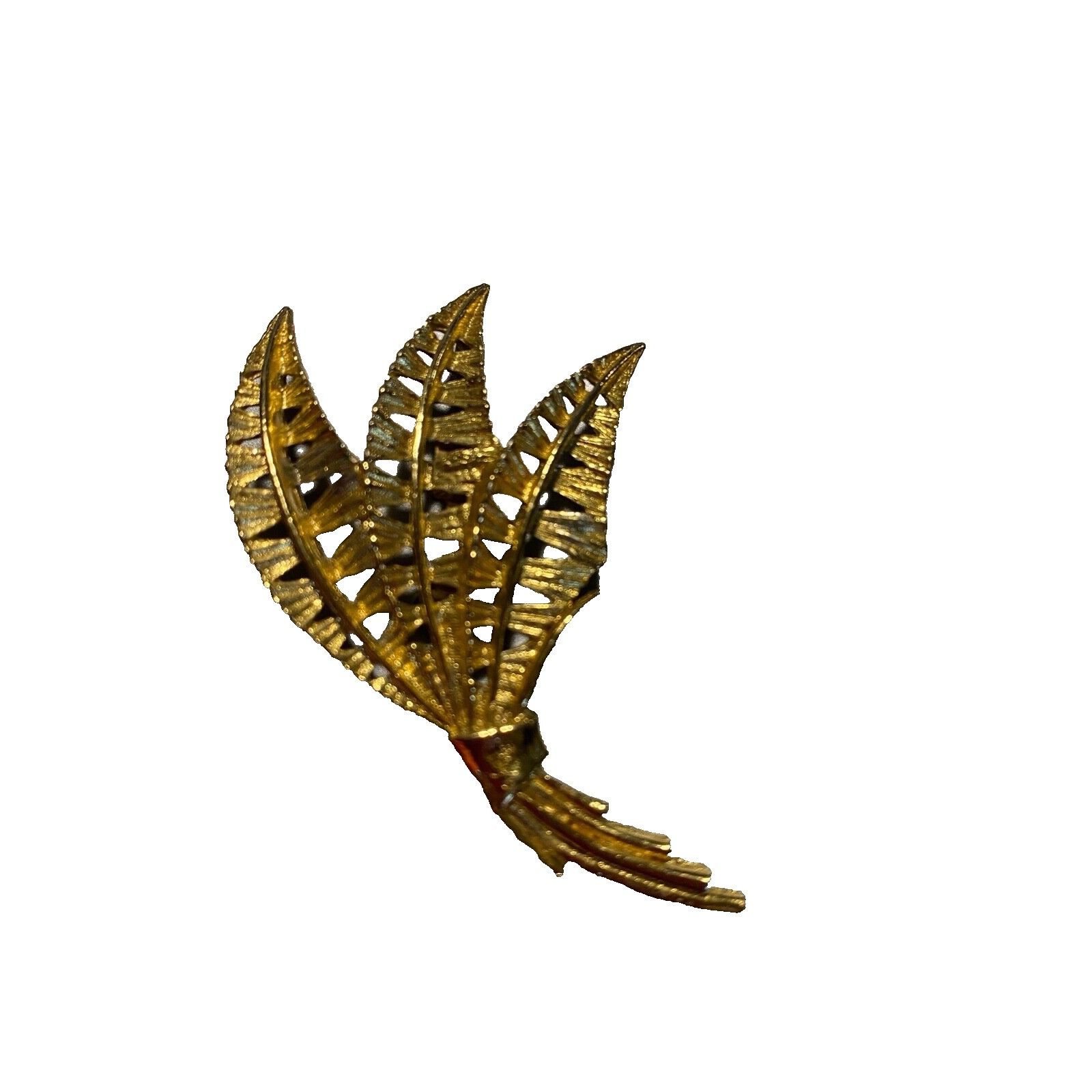 Broche Vintage Guy Laroche Paris - Motif Feuilles Et Branches, Ton Or, Métal