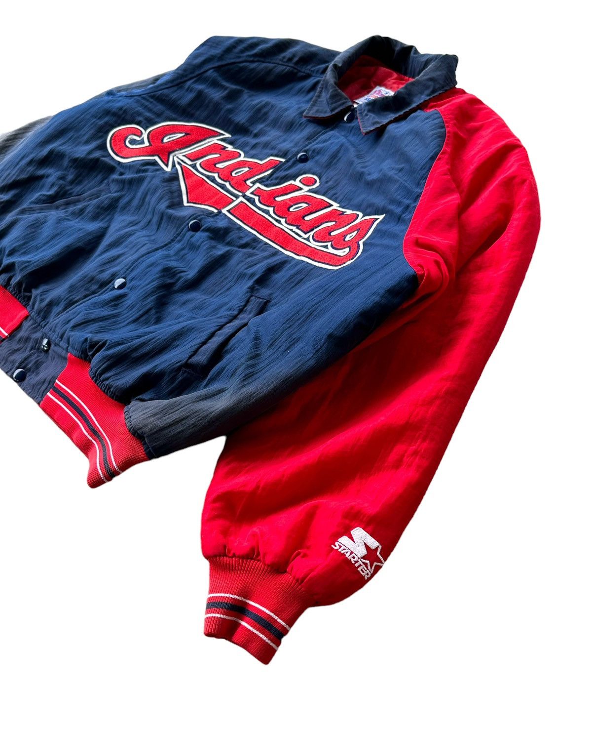 Starter Sunfaded MLB Indians snap button bomber jacket Size US L / EU 52-54 / 3 - 5 Thumbnail