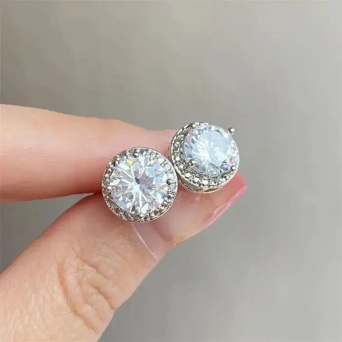 Jewelry Cubic Silver Style Rhinestone Earrings Size ONE SIZE - 2 Thumbnail
