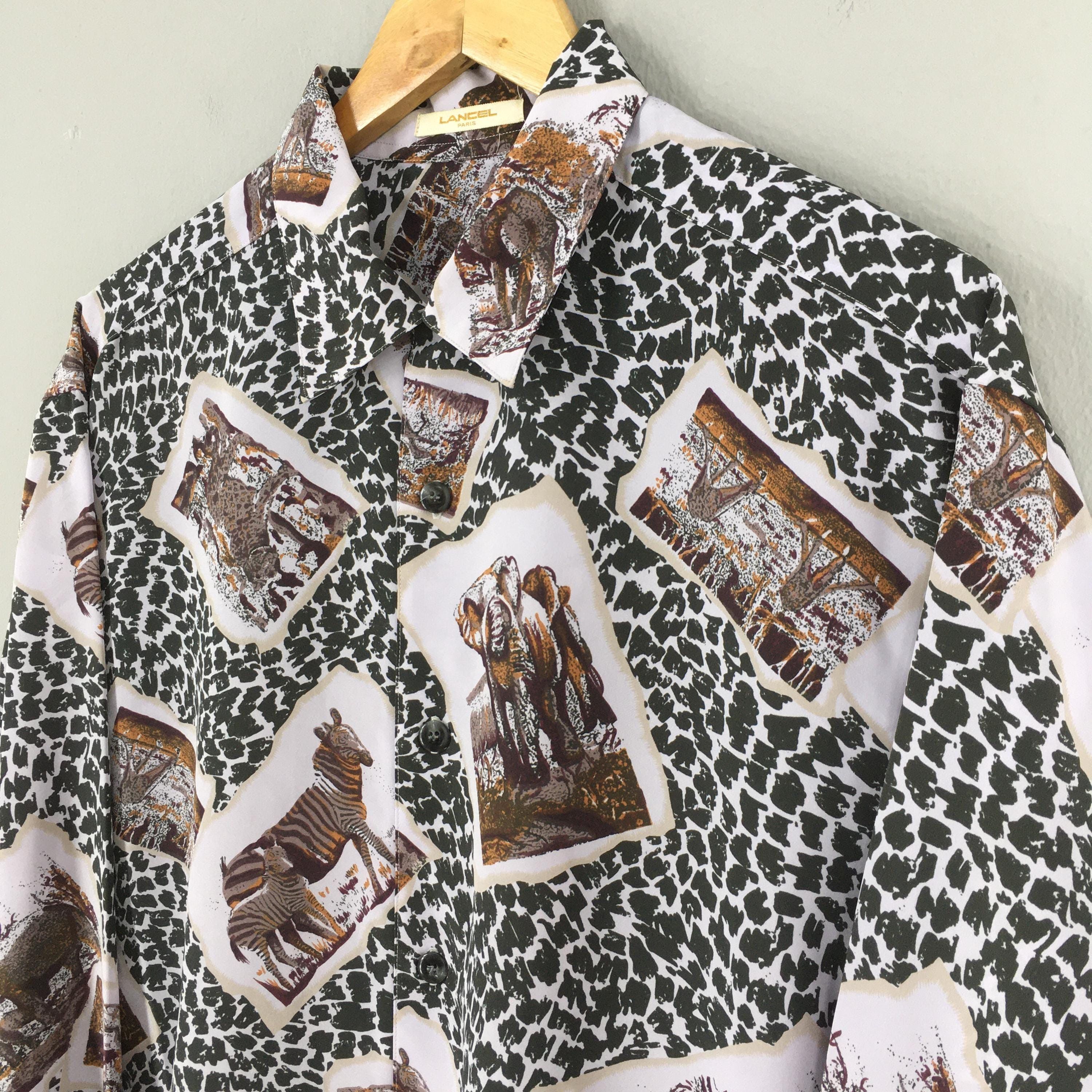 Lancel Vintage Lancel Paris Animal Prints Shirt Large Size US L / EU 52-54 / 3 - 3 Thumbnail