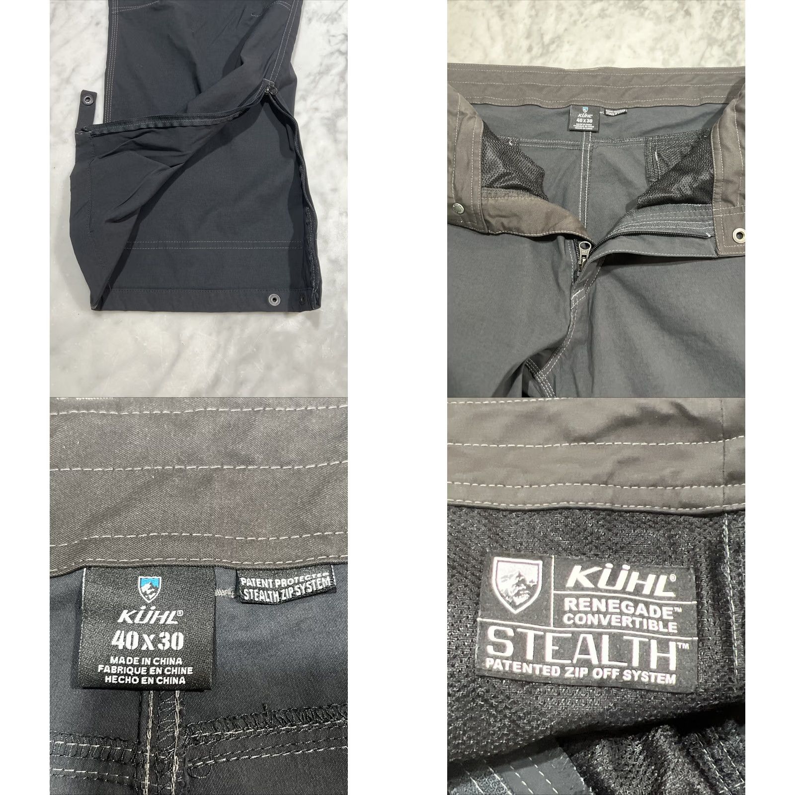 Vintage Kuhl Stealth Convertible Pants Men 40x30 Dark Gray Nylon Elastodiene Cargo Pocket Hiking Outdoors Regular Rise Mid-Flat Front Convertible pants Mens Size US 40 / EU 56 - 10 Thumbnail