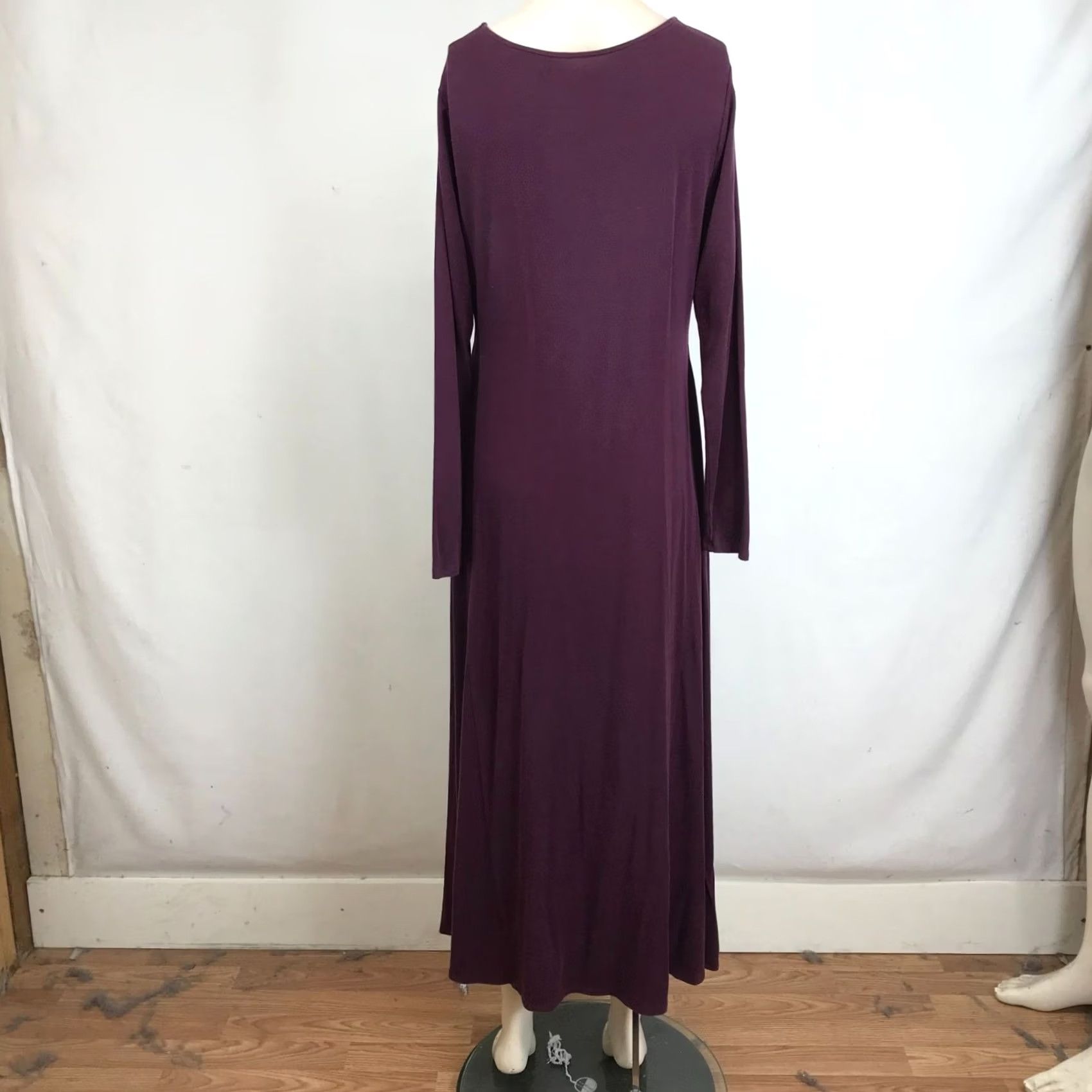 Vintage GARNETT HILL Women's M Wine Long Sleeve TENCEL Blend Maxi Dress Maxi Dress Long Sleeve Size M / US 6-8 / IT 42-44 - 5 Thumbnail