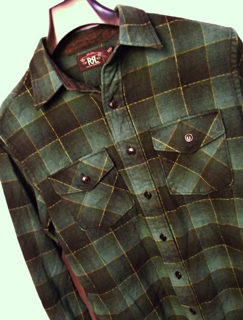 RRL Ralph Lauren RRL Mens Heavy Flannel Shirt Green | Grailed