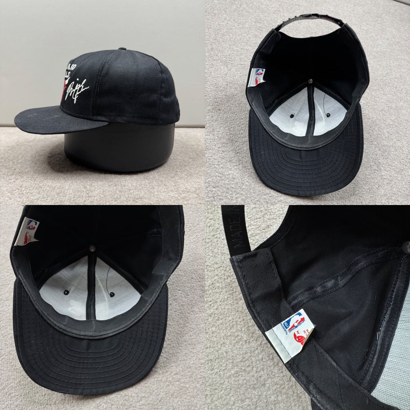 NBA VINTAGE AJD Chicago Bulls Hat Mens Black One Size Snap Back NBA 90s Retro Sports Adjustable Breathable Lightweight Size ONE SIZE - 8 Thumbnail
