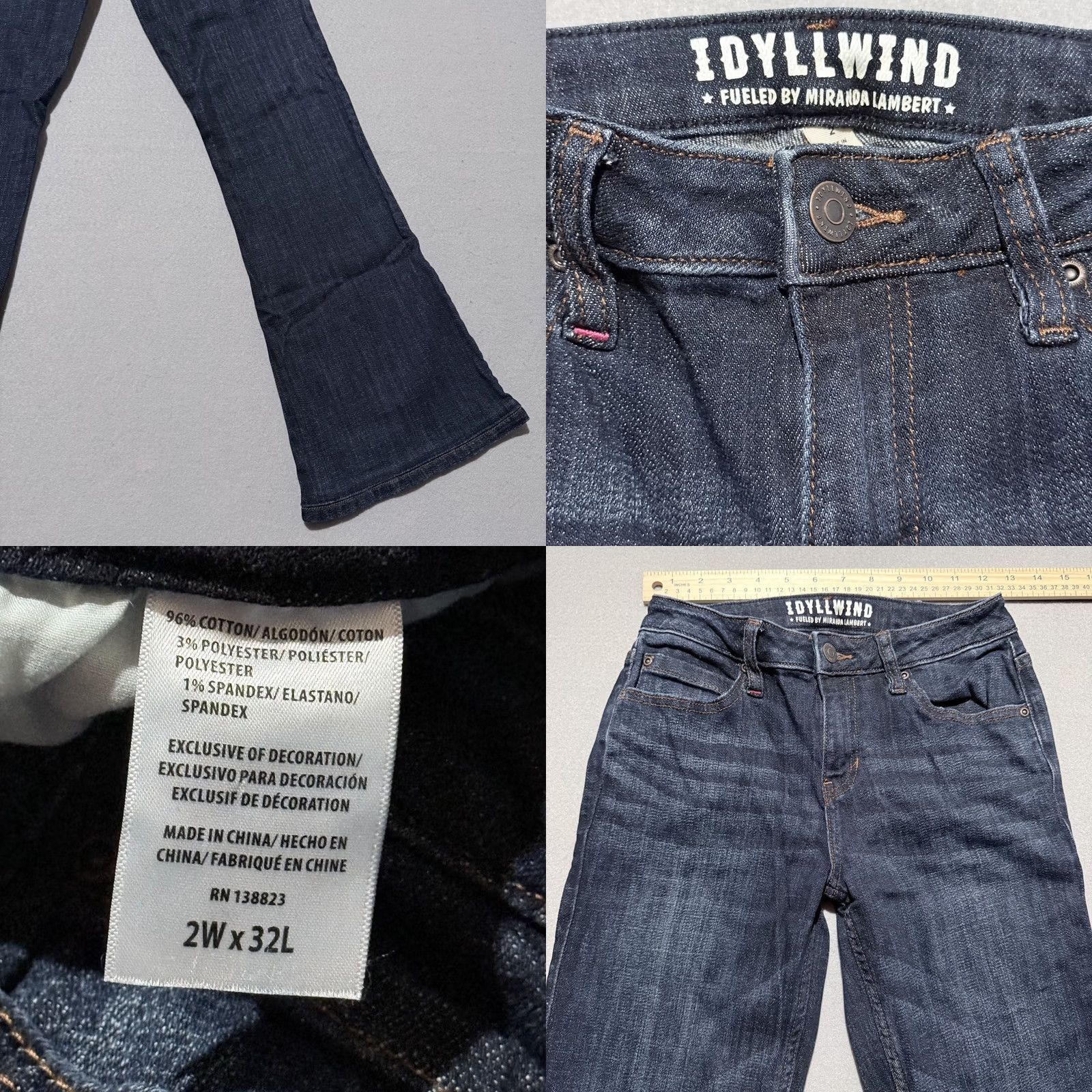 Vintage Idyllwind Boots? No, Bootcut Jeans Women's Blue Denim - 2Wx32L - Idyllwind - Jeans - Blue - Women - Regular - 2W x 32L Size 26" / US 2 / IT 38 - 8 Thumbnail