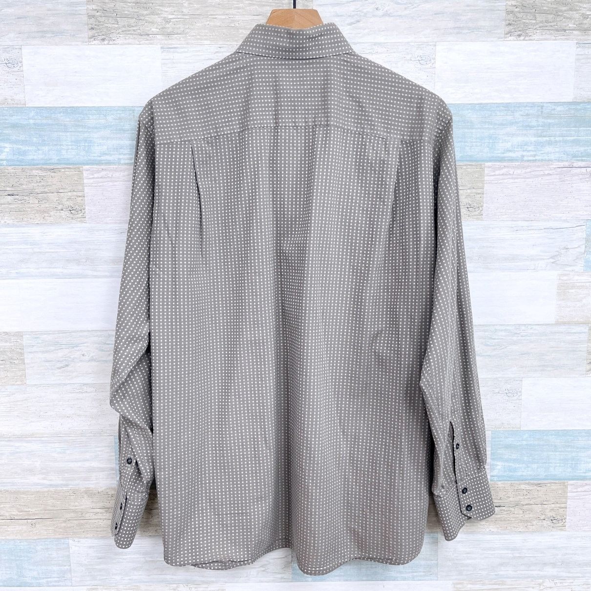 Lacoste Lacoste Jacquard Micro Squares Button Shirt Brown Mens 40 M Size US M / EU 48-50 / 2 - 3 Thumbnail