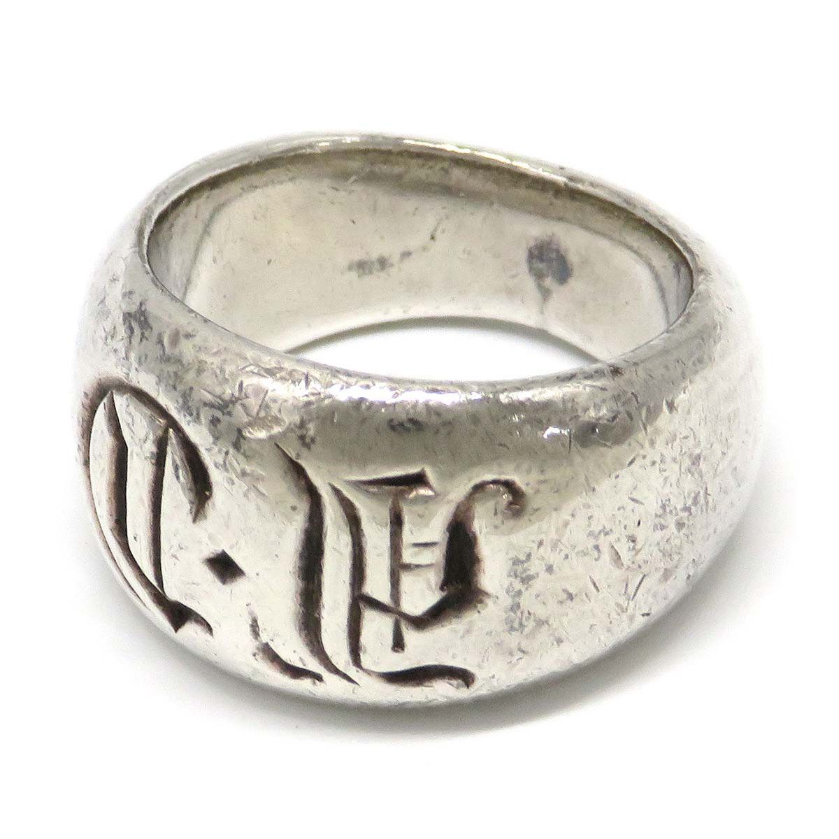 image of Chrome Hearts Initial Ring - Size 8 in Silver, Men's