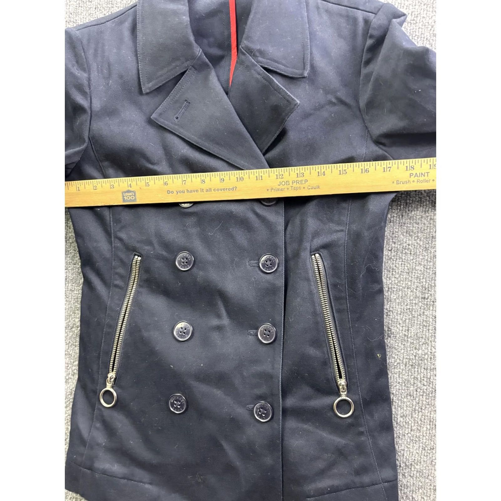 Michael Kors Michael Kors Jacket Womens M Blue Pea Coat Double Breasted Zipped Pockets Front Button Cap Stitch Twill Short Coat Casual Size M / US 6-8 / IT 42-44 - 5 Thumbnail