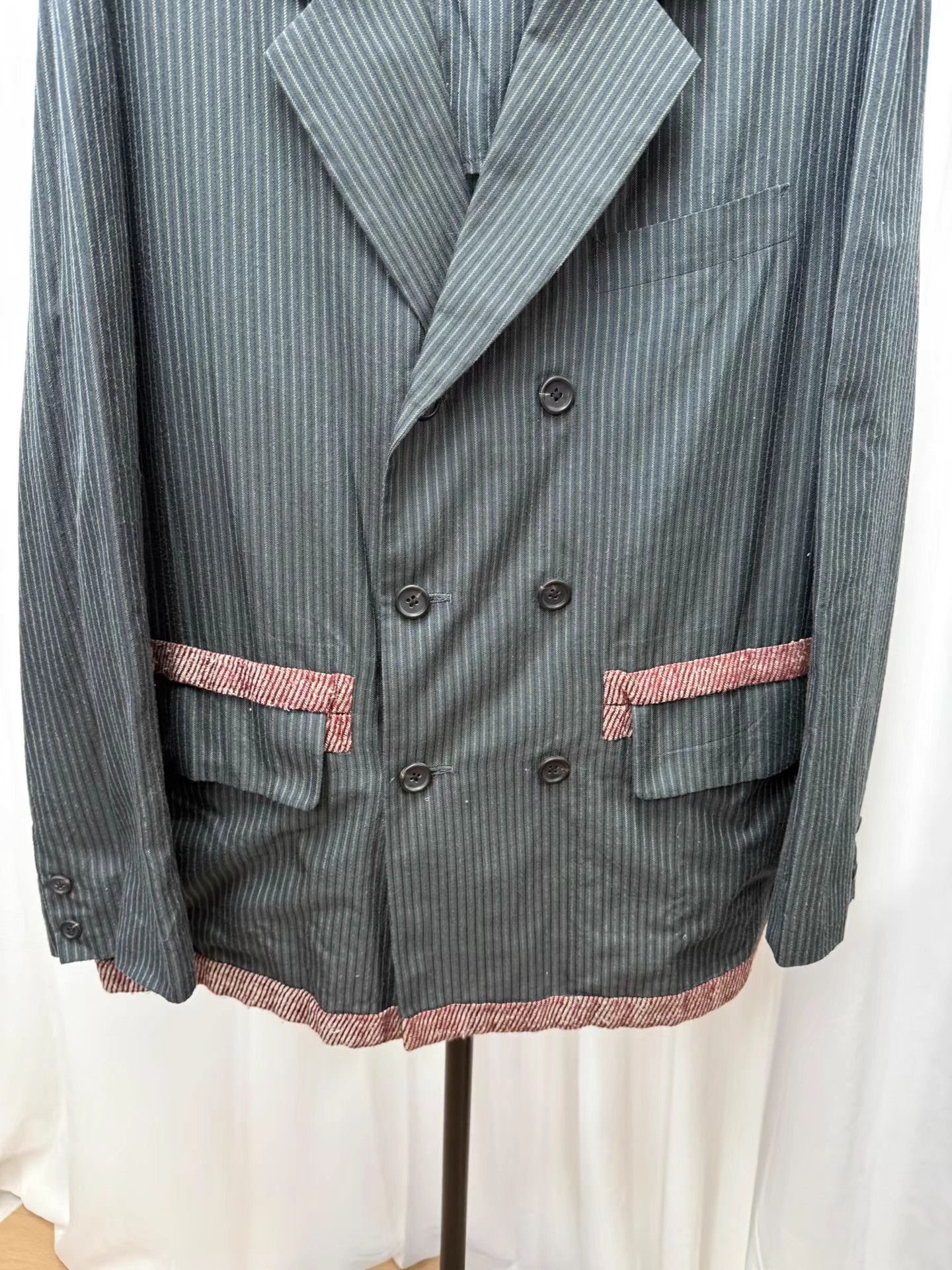 Yohji Yamamoto yohji yamamoto pour homme 96SS Loose Striped Wool Jacket K20 Size US S / EU 44-46 / 1 - 4 Thumbnail