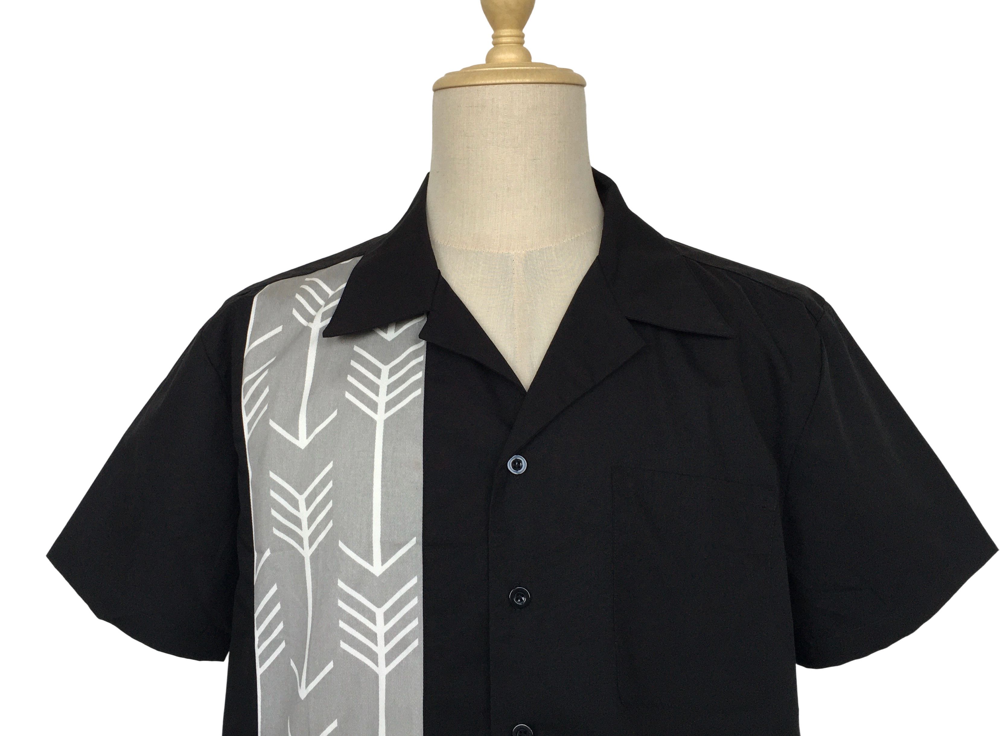 Other Vintage Casual Shirts Black&Gray Arrow Cuban Shirt Size US L / EU 52-54 / 3 - 4 Thumbnail