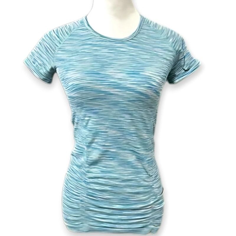 Other Athleta Activewear Top Space Dye Short Sleeve Ruched Blue XS Size XS / US 0-2 / IT 36-38 - 1 Thumbnail