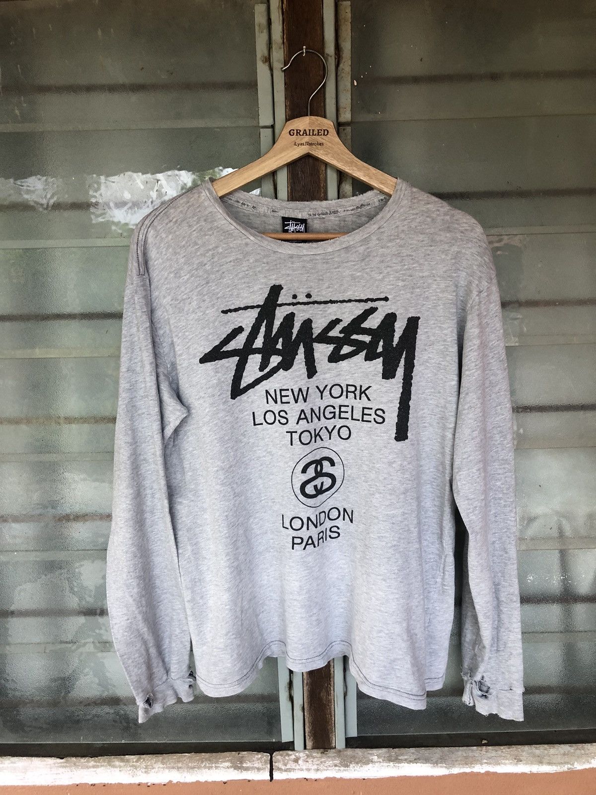 Stussy Vintage Thrashed Stussy Tour Long Sleeve Tee Size US M / EU 48-50 / 2 - 1 Thumbnail