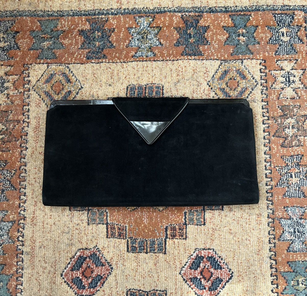 Bally × Vintage Vintage Bally Black Leather & Suede Clutch Bag Size ONE SIZE - 1 Thumbnail