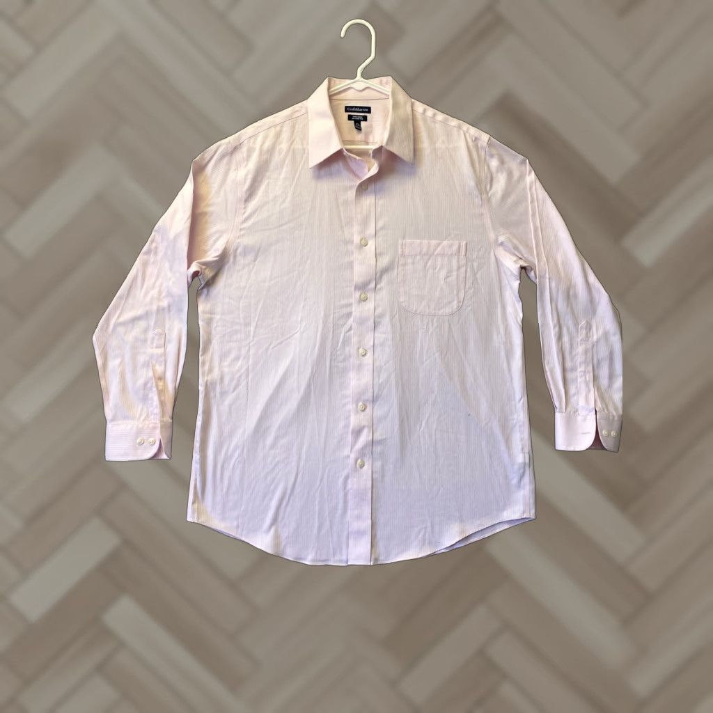 Croft & Barrow Croft & Barrow Dress Shirt Mens 16.5 Regular Long Sleeve Pink Button Up Business Casual Size US L / EU 52-54 / 3 - 1 Thumbnail