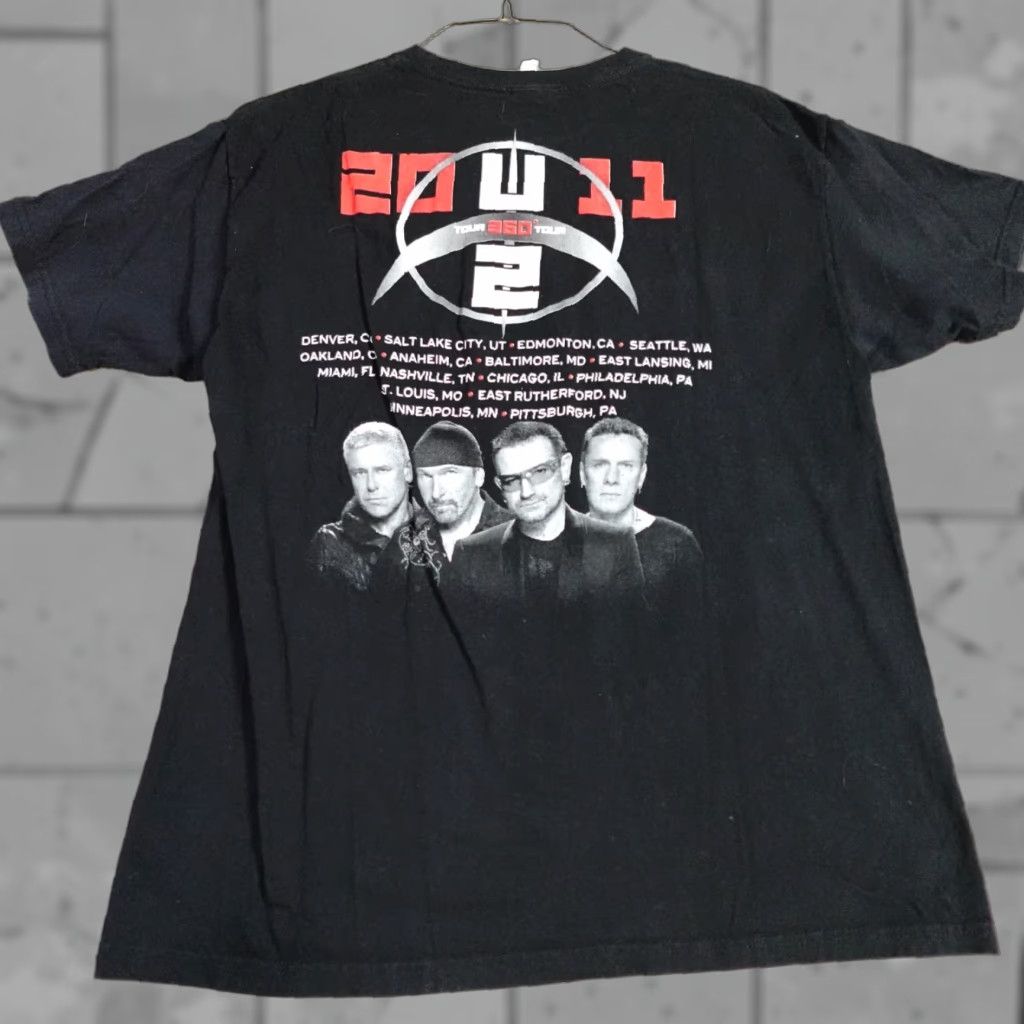 Doublet VINTAGE U2 360 Tour Shirt DOUBLE-SIDED Black L Men Crew Neck Short Sleeve 2011 Band Size US L / EU 52-54 / 3 - 1 Thumbnail