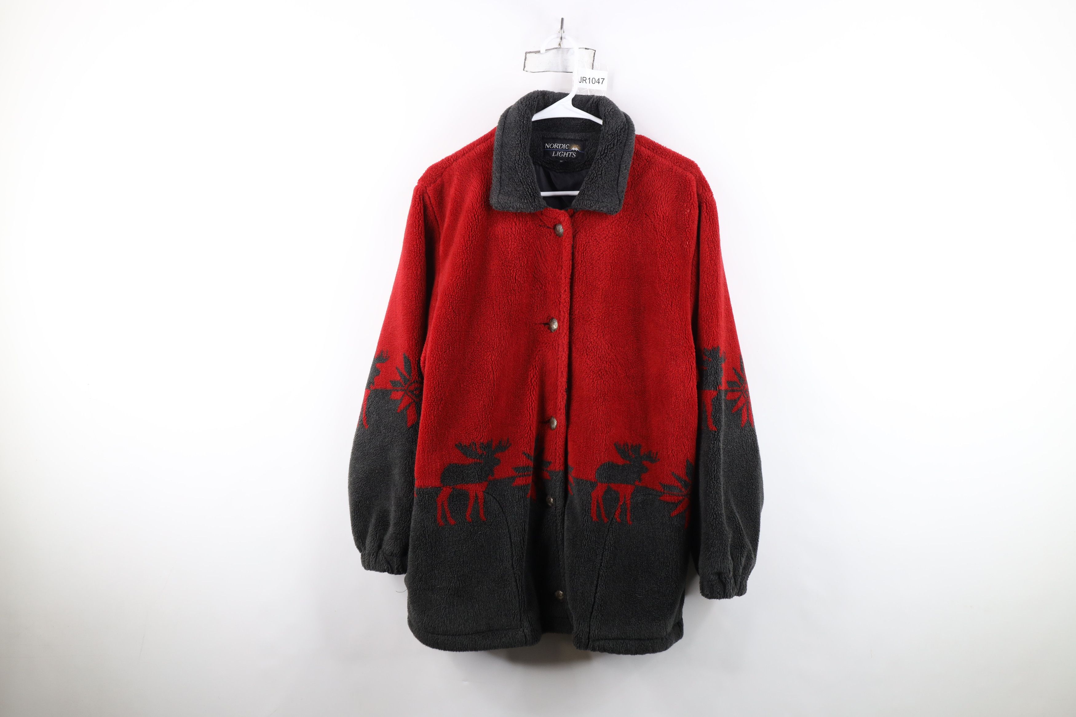 Vintage Vintage 90s Y2K Streetwear Snowflake Moose All Print Jacket Size L / US 10 / IT 46 - 1 Thumbnail