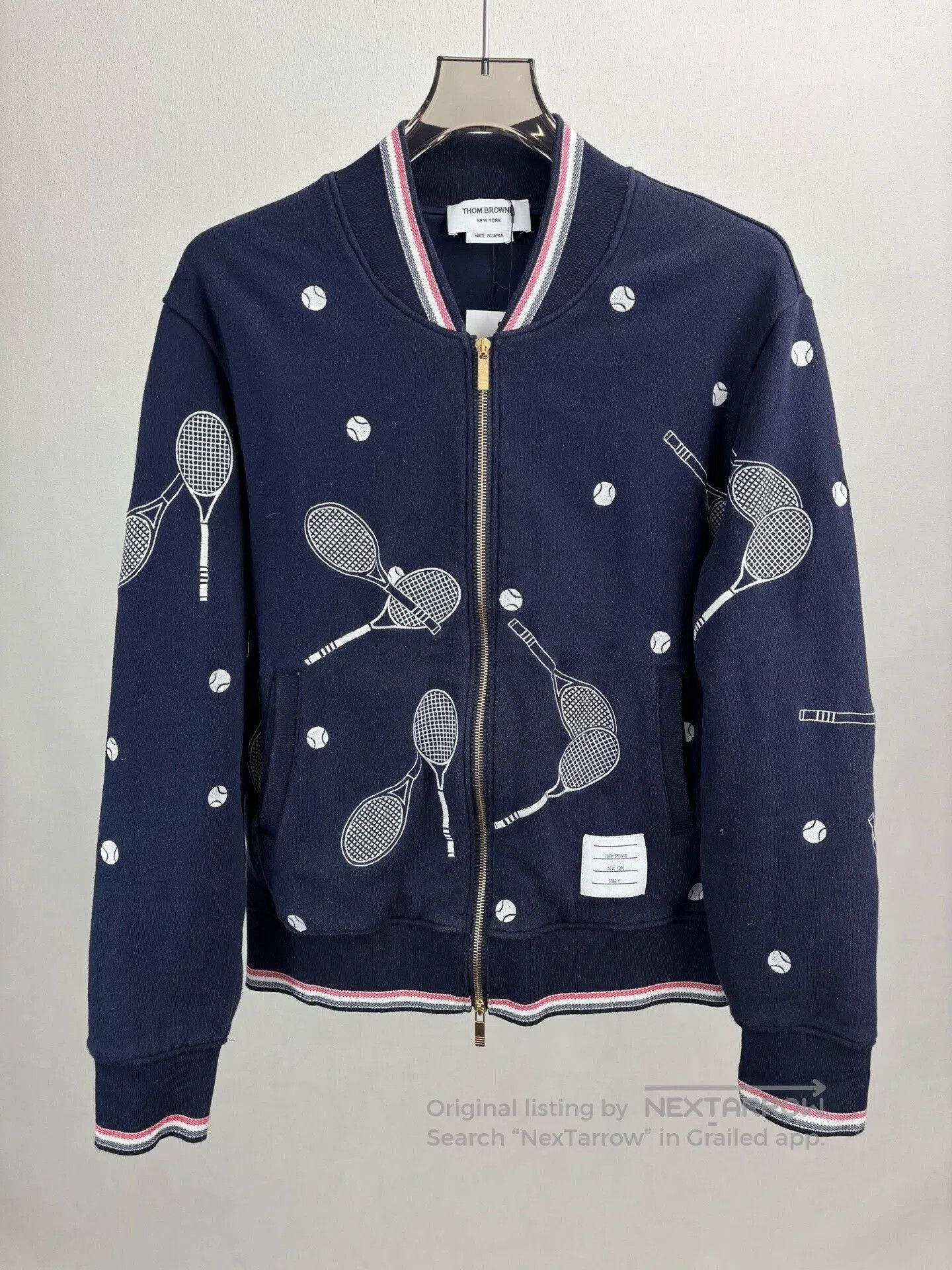 thom browne tb ace series zip jacket.