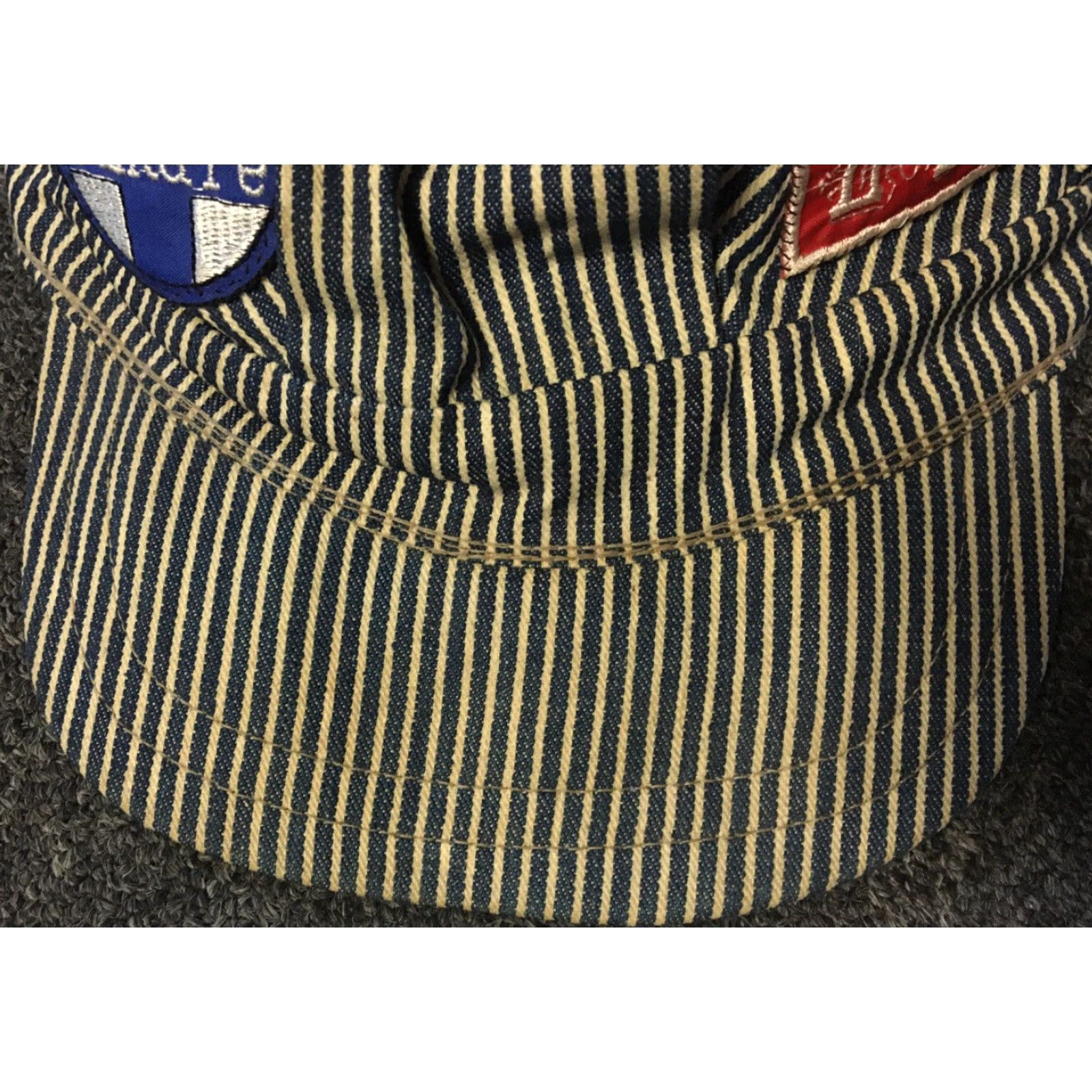 Vintage VINTAGE Santa Fe Railroad L&N Train Conductor Hat USA Engineer 50s 60s Grunge Punk Hat Mens One Size Blue Striped USA 90s 80s Railroad Cap Size ONE SIZE - 4 Thumbnail