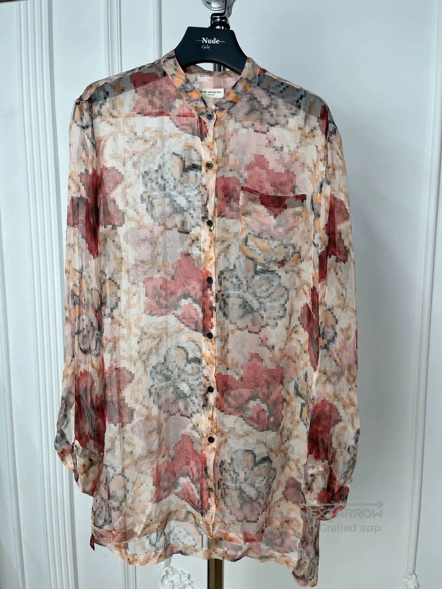 Dries Van Noten mosaic hibiscus print blouse. Size L / US 10 / IT 46 - 1 Thumbnail