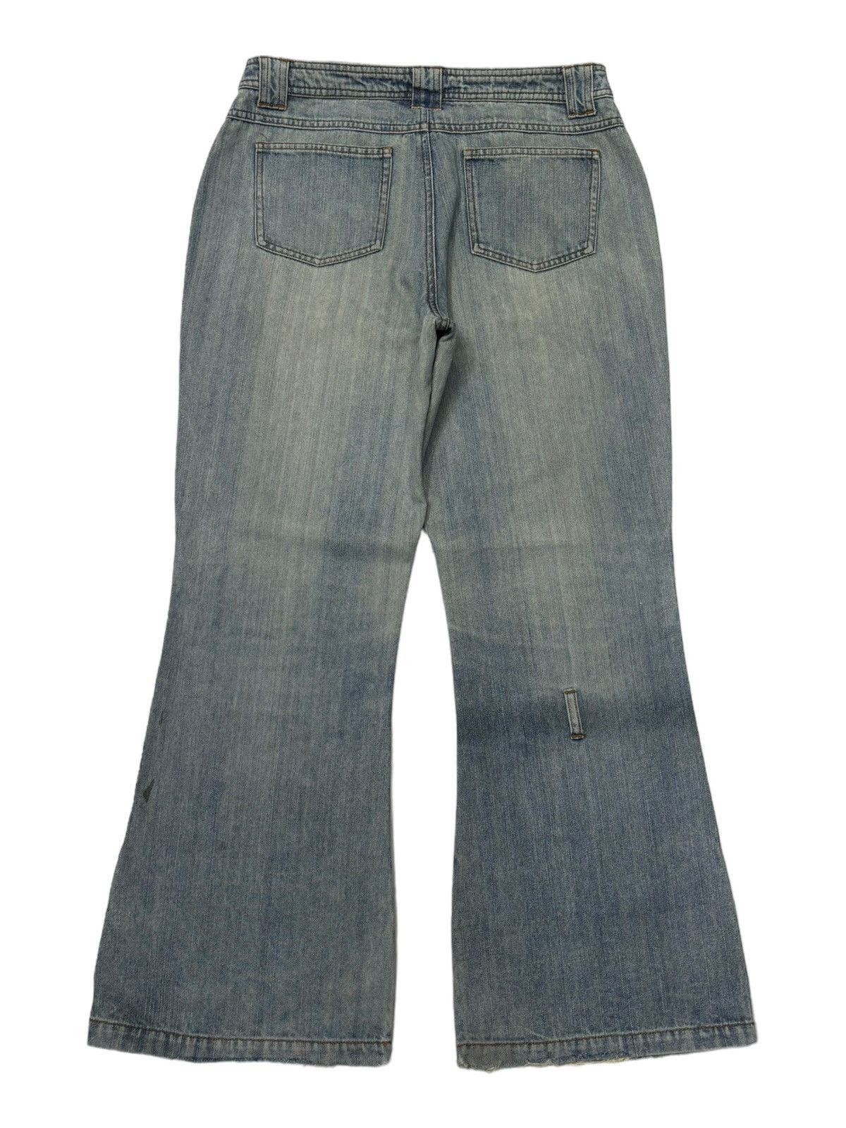 If Six Was Nine × Y's × Yohji Yamamoto 🔥AAR BONDAGE FLARE DISTRESSED DENIM BAGGY JEANS CUSTOM MADE Size US 29 - 2 Thumbnail