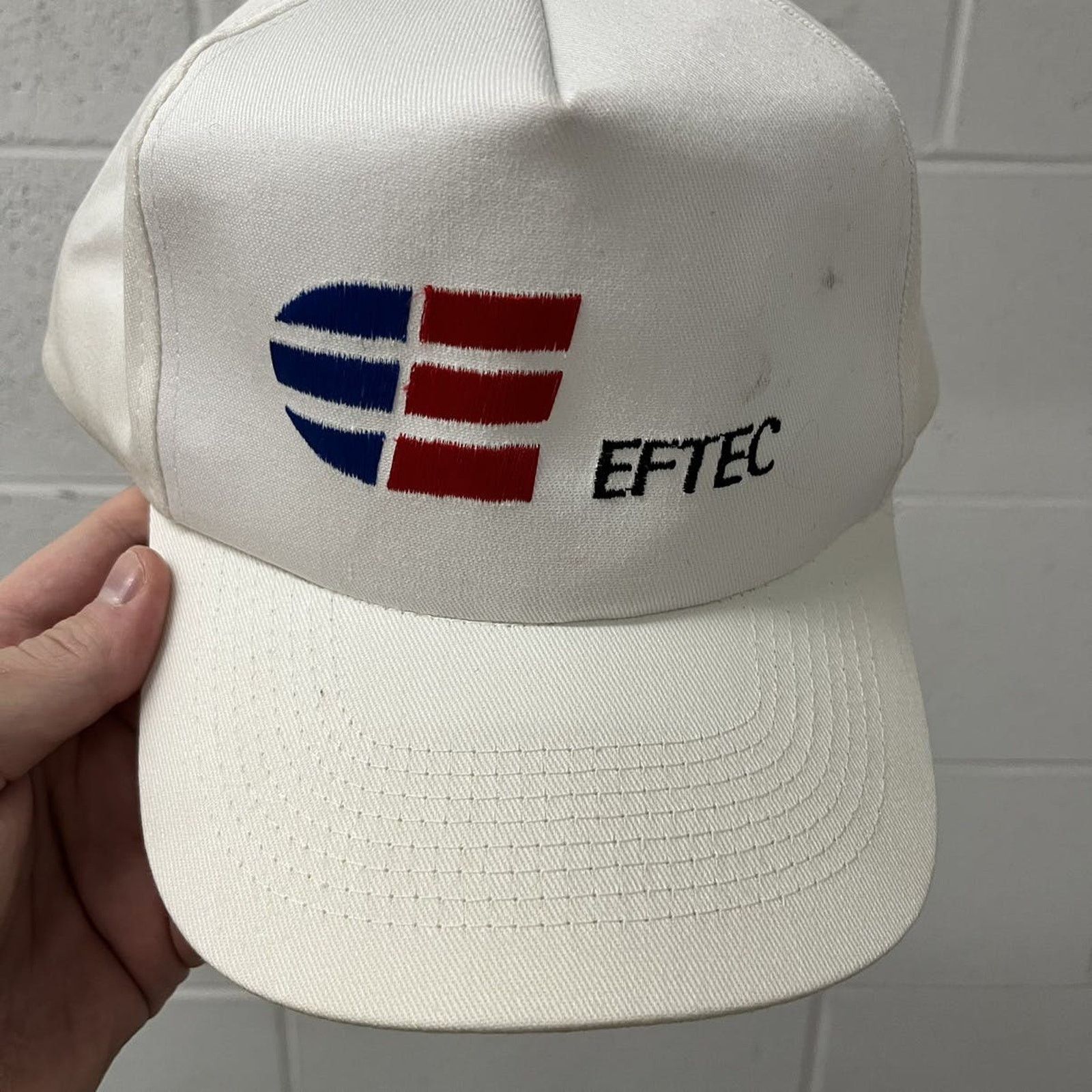 Vintage Vintage 1990’s Manufacturing Snapback Hat O/S White Size ONE SIZE - 2 Thumbnail