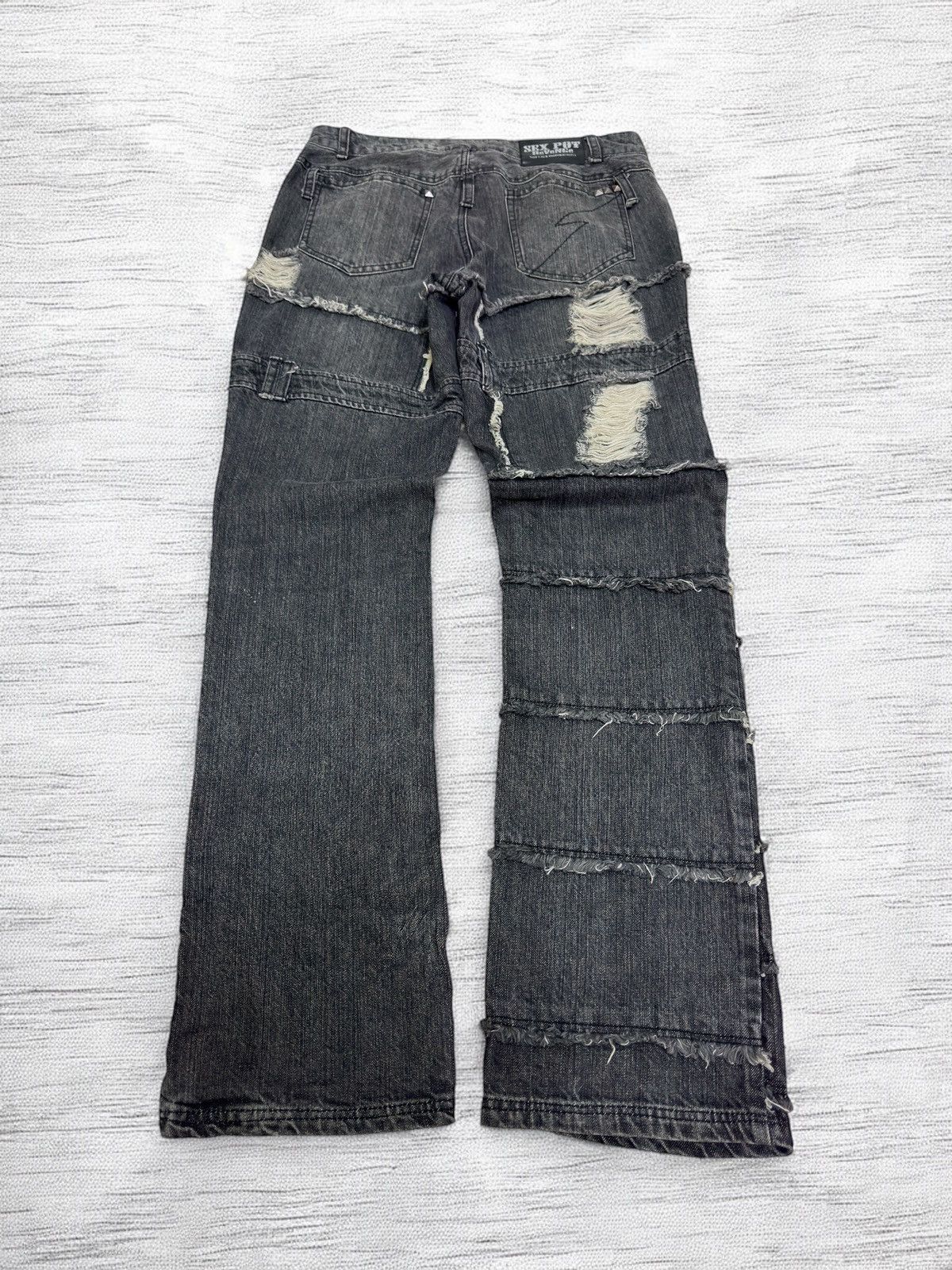 Hysteric Glamour Sex Pot Revenge Heavy Distressed Jeans – Harajuku Punk Style Size US 29 - 2 Thumbnail