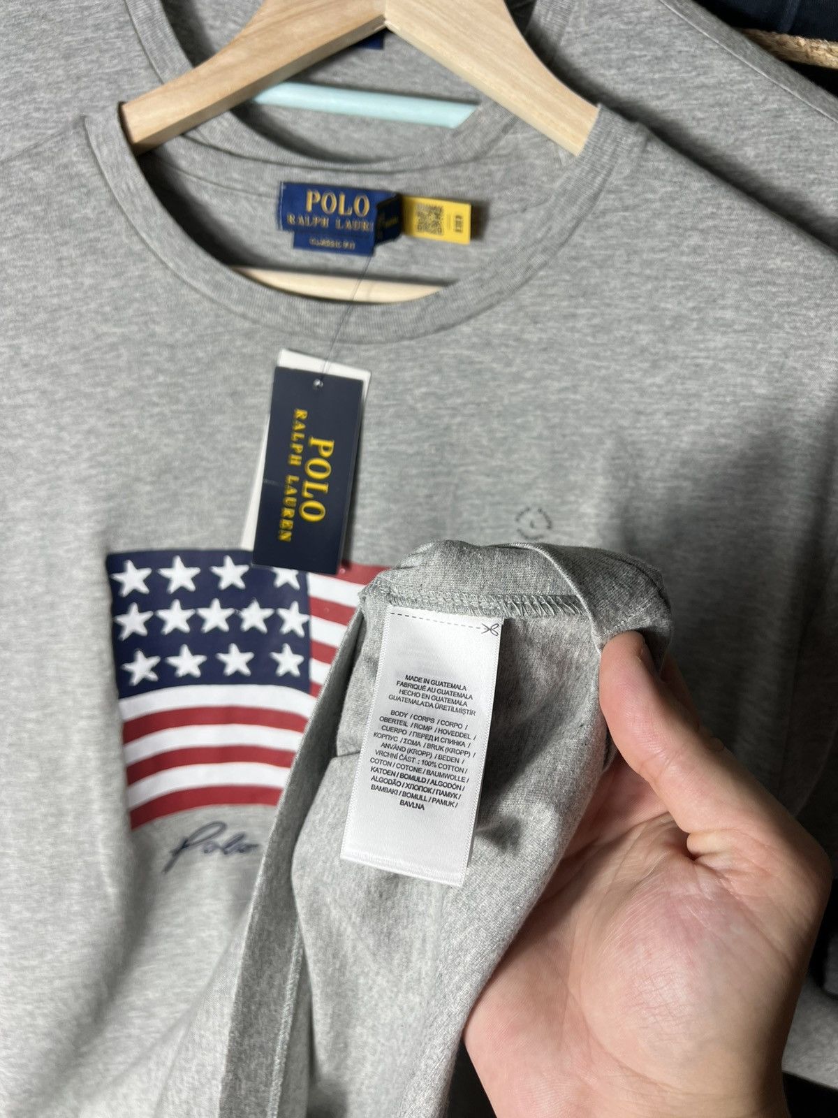 Polo Ralph Lauren Polo Ralph Lauren Grey Flag Print T-Shirt – Size L – New Size US L / EU 52-54 / 3 - 9 Thumbnail