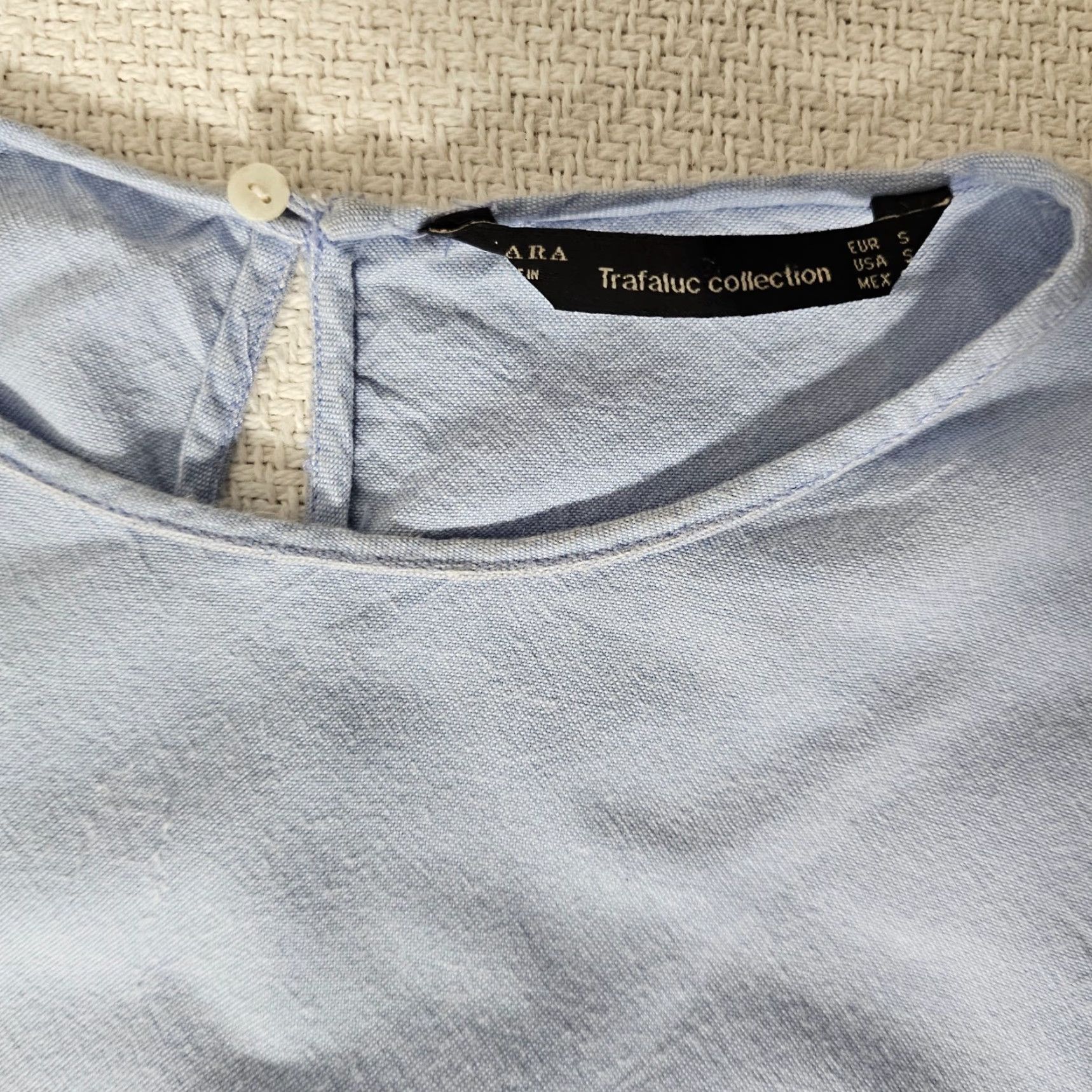Zara Zara Blouse Shirt Women Small Blue Denim Sleeveless Round Neck Beach Casual Size S / US 4 / IT 40 - 3 Thumbnail