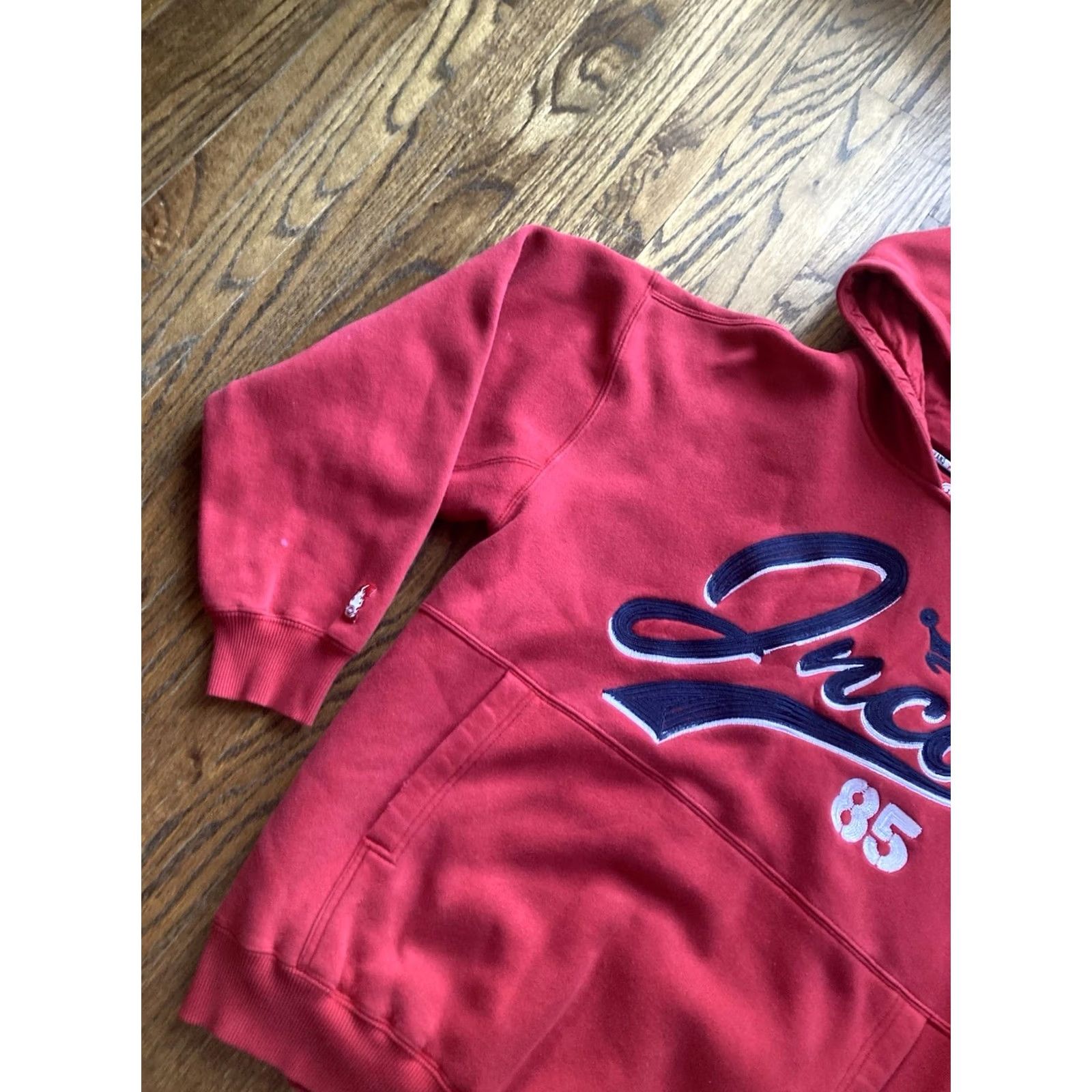 JNCO VINTAGE JNCO Hoodie Mens Large Red Heavyweight Crown Embroidered 90s Y2K Skateboarding Crew Neck Pullover Sleeves Long Pockets Hooded Size US L / EU 52-54 / 3 - 2 Thumbnail