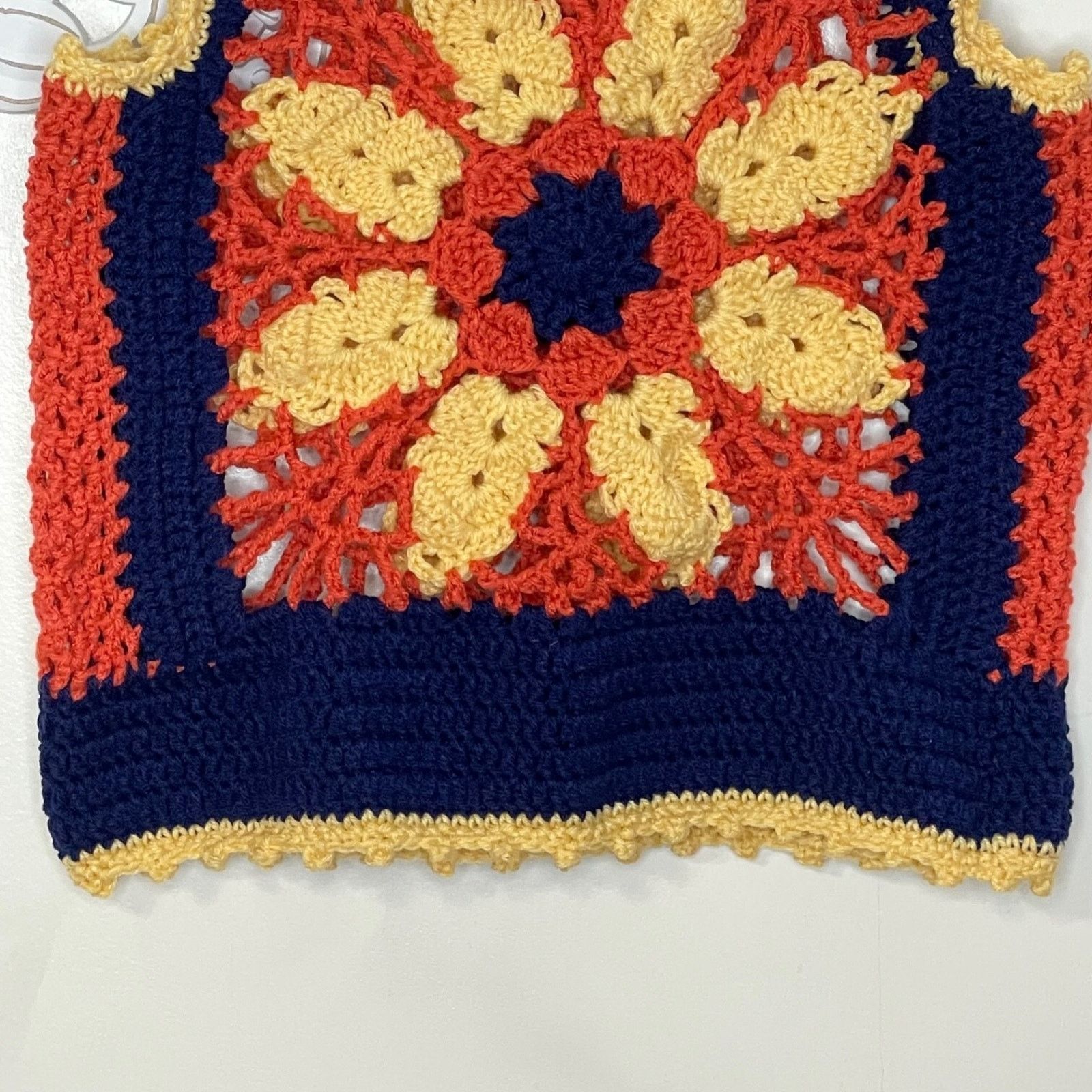 Other Vintage 1970's M / L Crochet Gypsy Hugger Tank Granny Square Size L / US 10 / IT 46 - 6 Thumbnail
