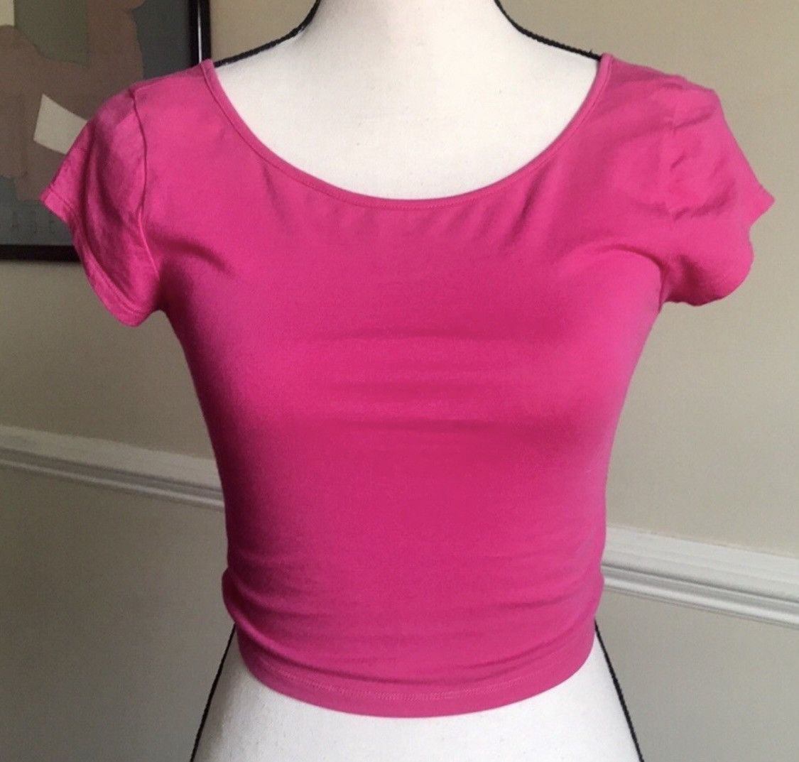 American Eagle Outfitters PINK AMERICAN EAGLE CUTOUT OPEN BACK CROP TOP Size M / US 6-8 / IT 42-44 - 3 Thumbnail